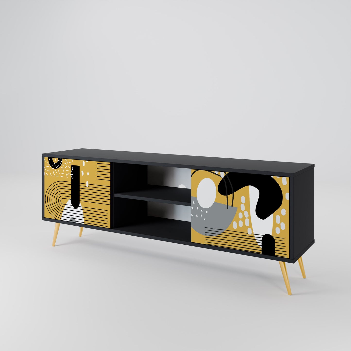 Mobile TV SHAPESHIFT SYMPHONY a 2 ante con finitura nera