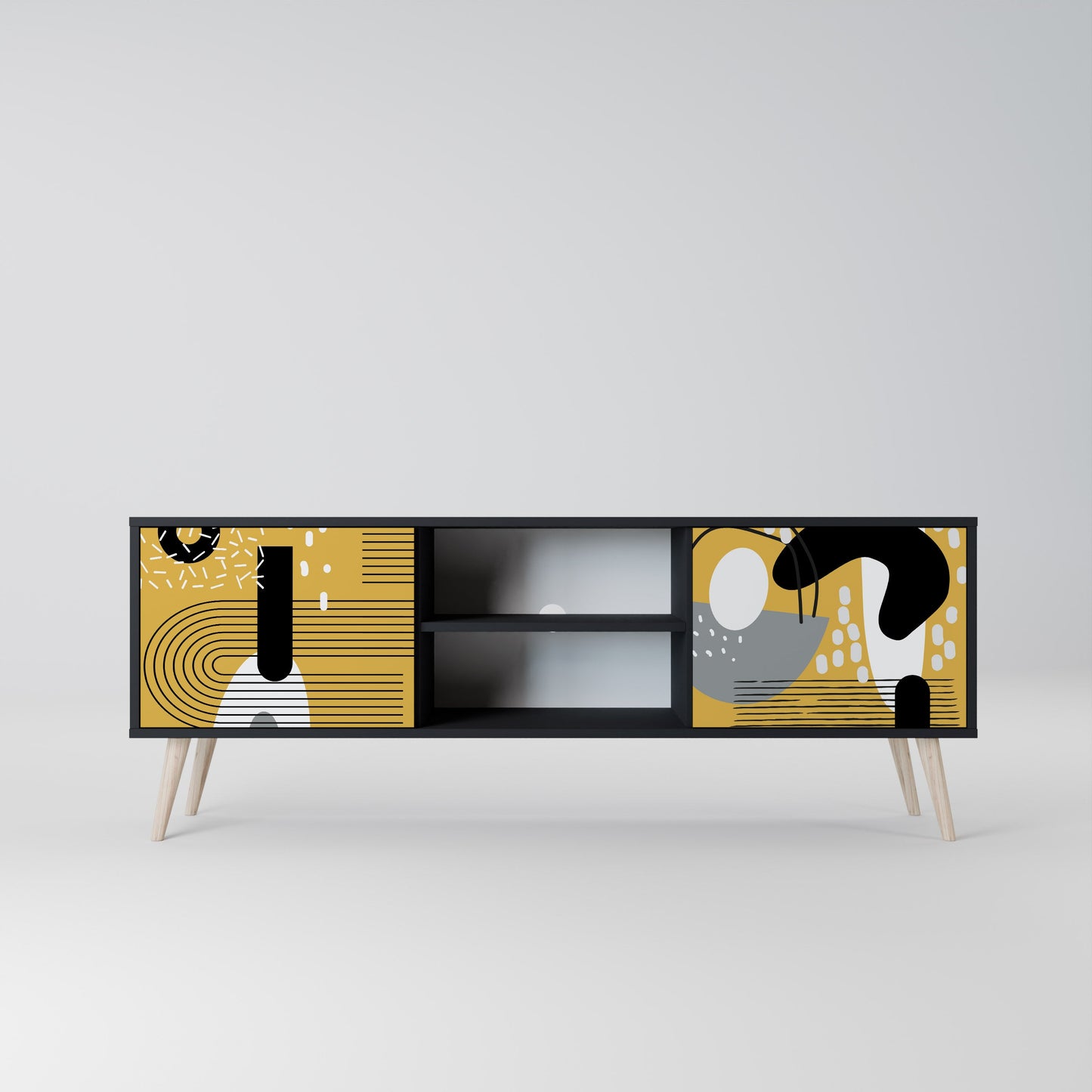 Mobile TV SHAPESHIFT SYMPHONY a 2 ante con finitura nera