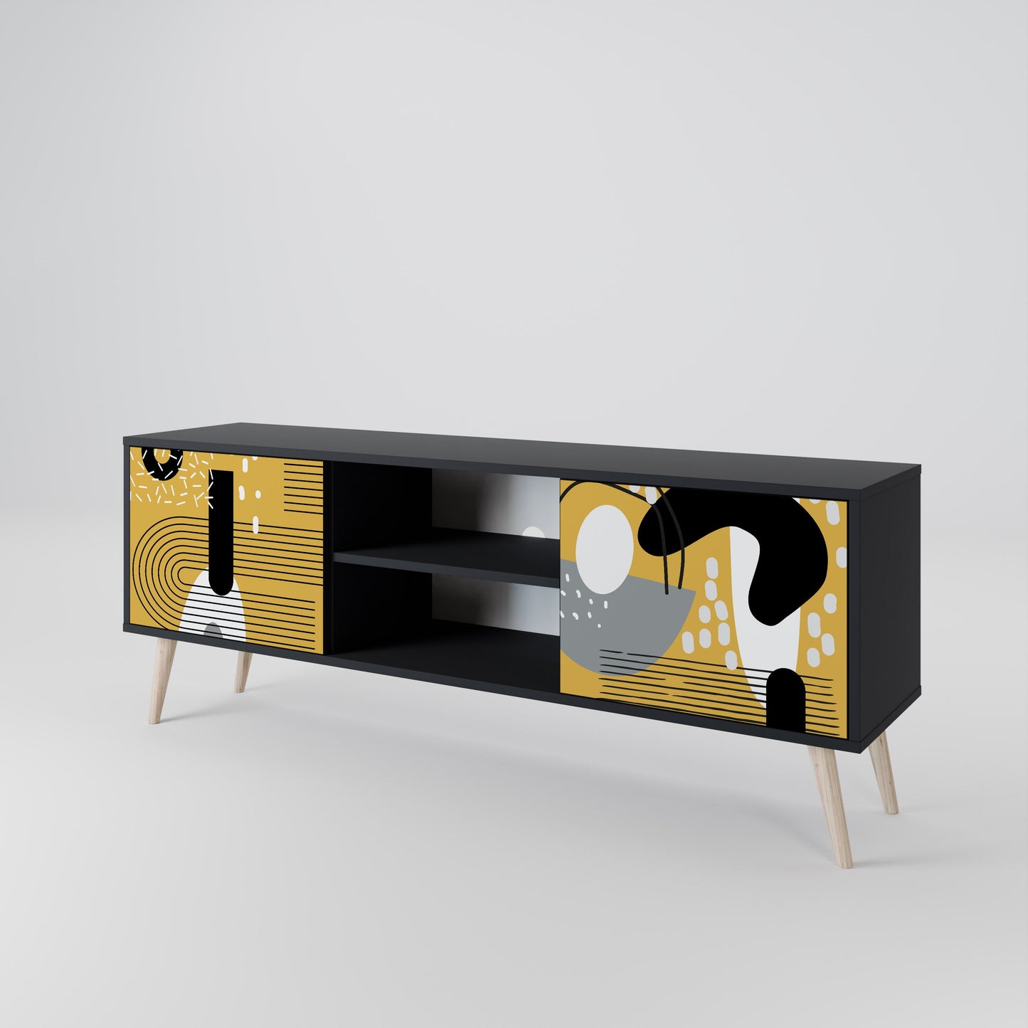Mobile TV SHAPESHIFT SYMPHONY a 2 ante con finitura nera