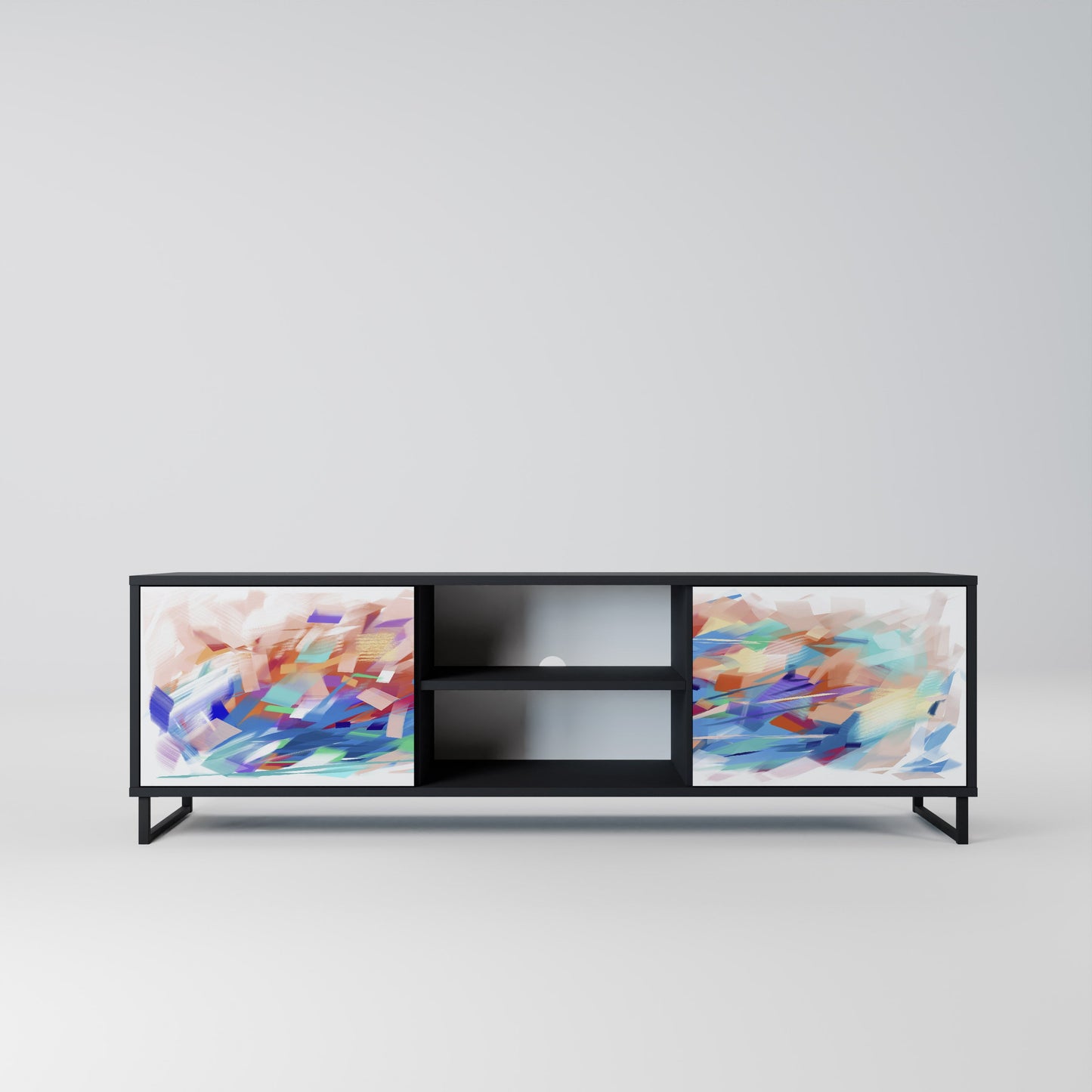 Mobile TV FINESSE MASH-UP a 2 ante con finitura nera