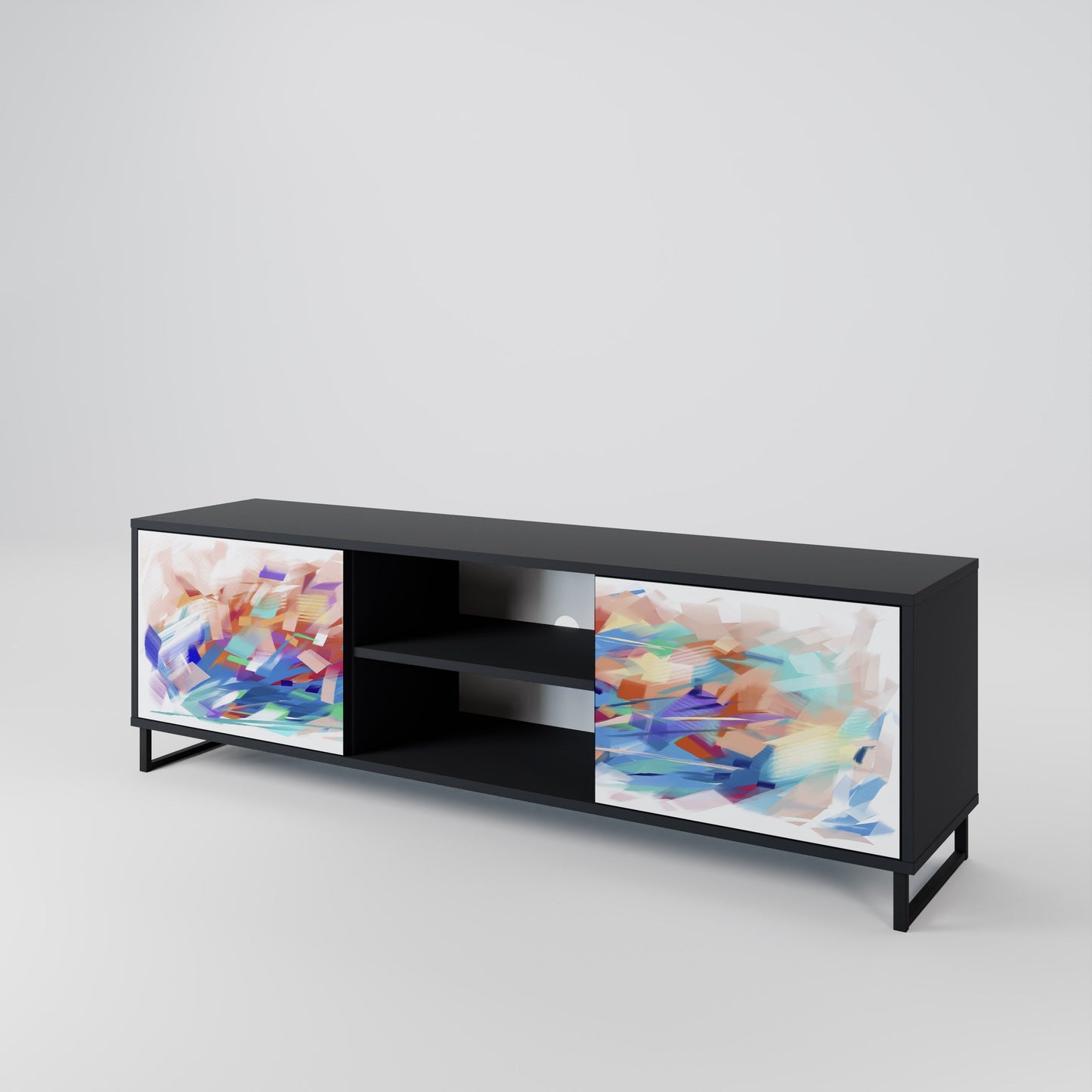 Mobile TV FINESSE MASH-UP a 2 ante con finitura nera