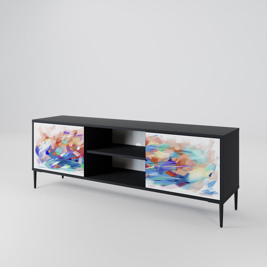 FINESSE MASH-UP 2-Door TV Stand in Black Finish