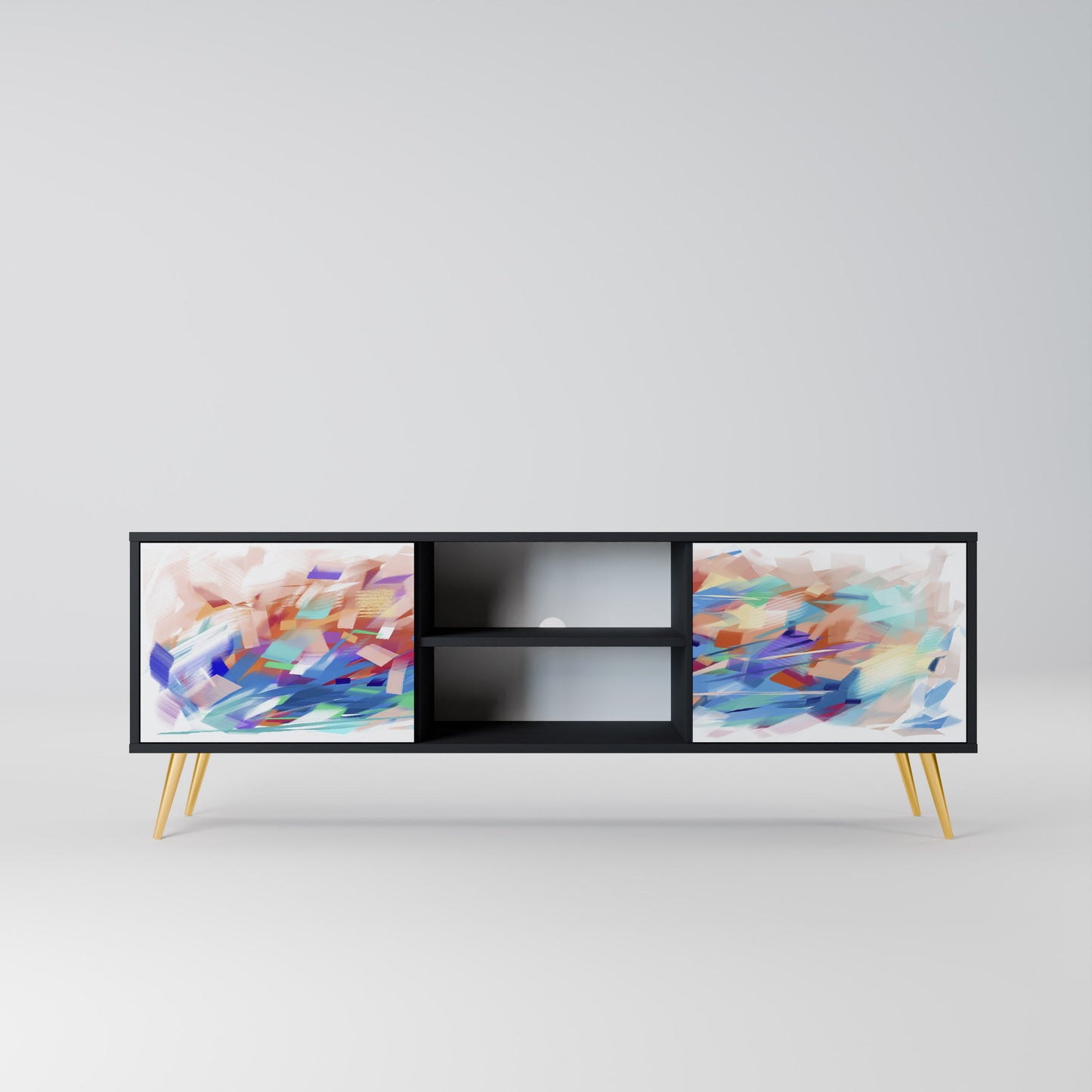 Mobile TV FINESSE MASH-UP a 2 ante con finitura nera