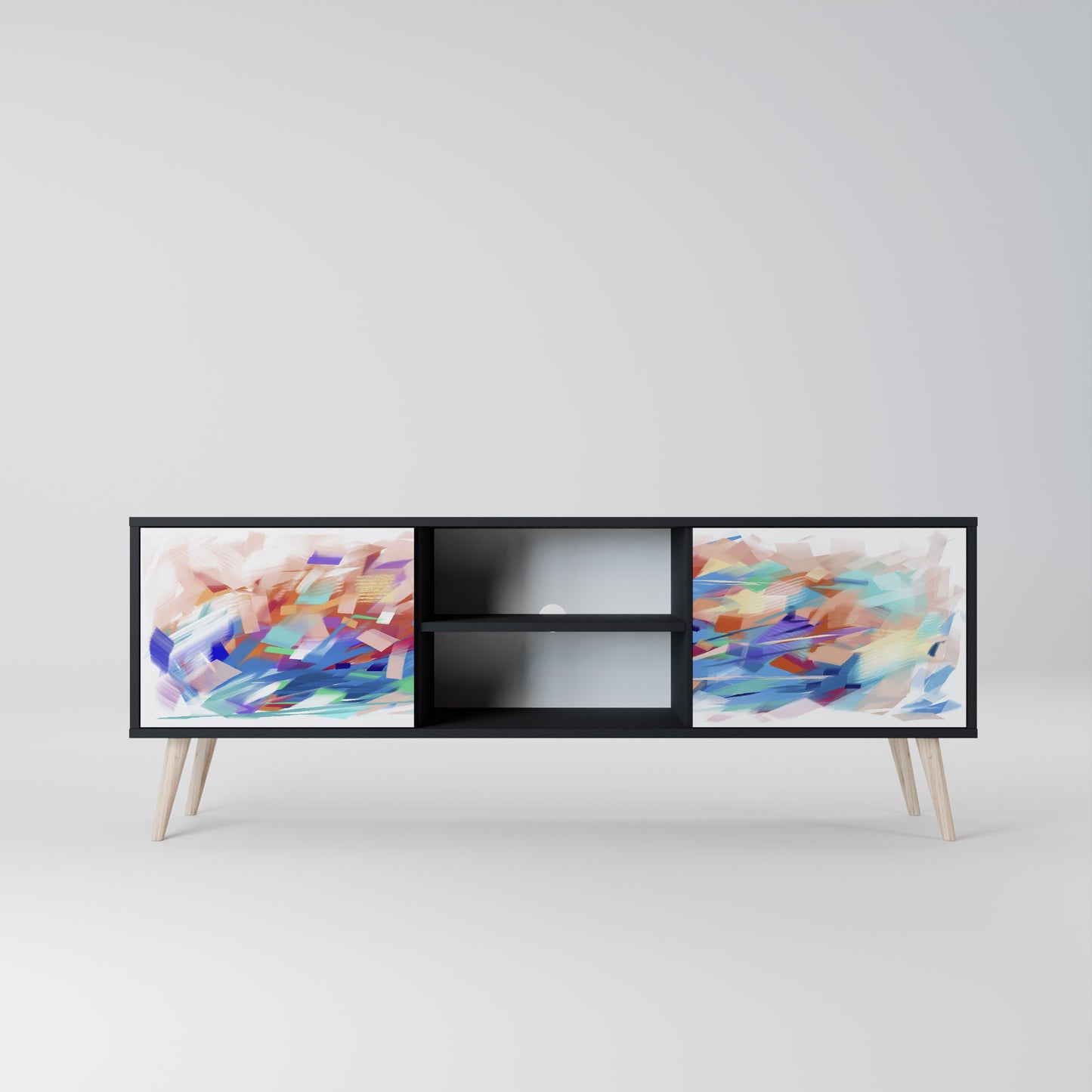 Mobile TV FINESSE MASH-UP a 2 ante con finitura nera