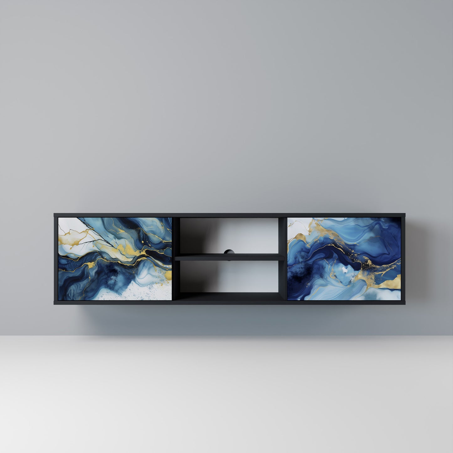 INKY MARBLE Mobile TV a 2 Ante in Finitura Nera