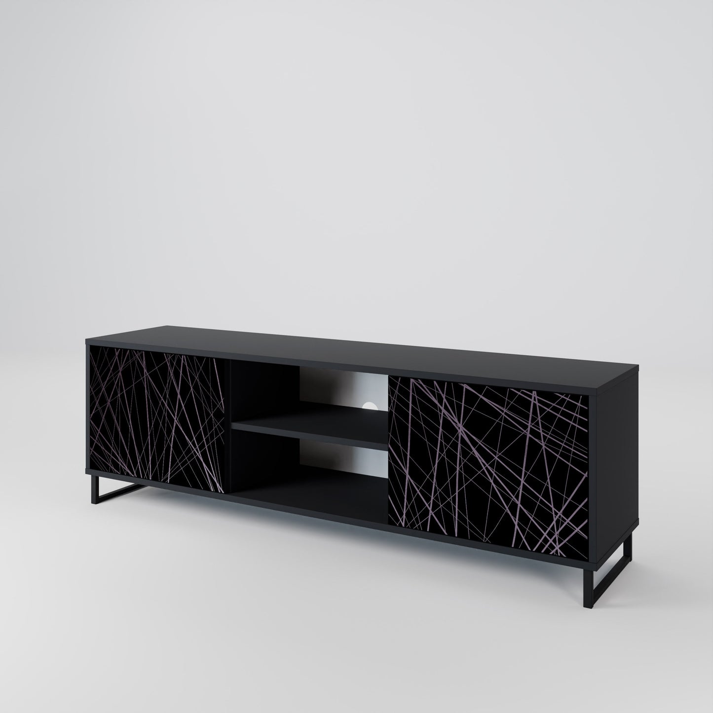 Mobile TV SHIMMER SPIDERGRAM a 2 ante con finitura nera