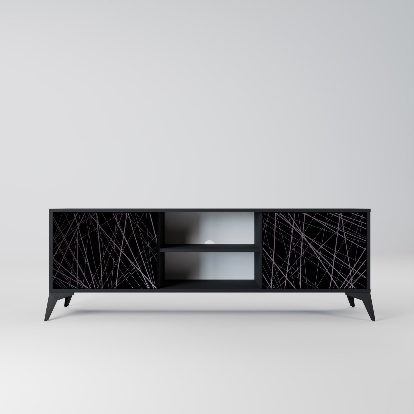 Mobile TV SHIMMER SPIDERGRAM a 2 ante con finitura nera