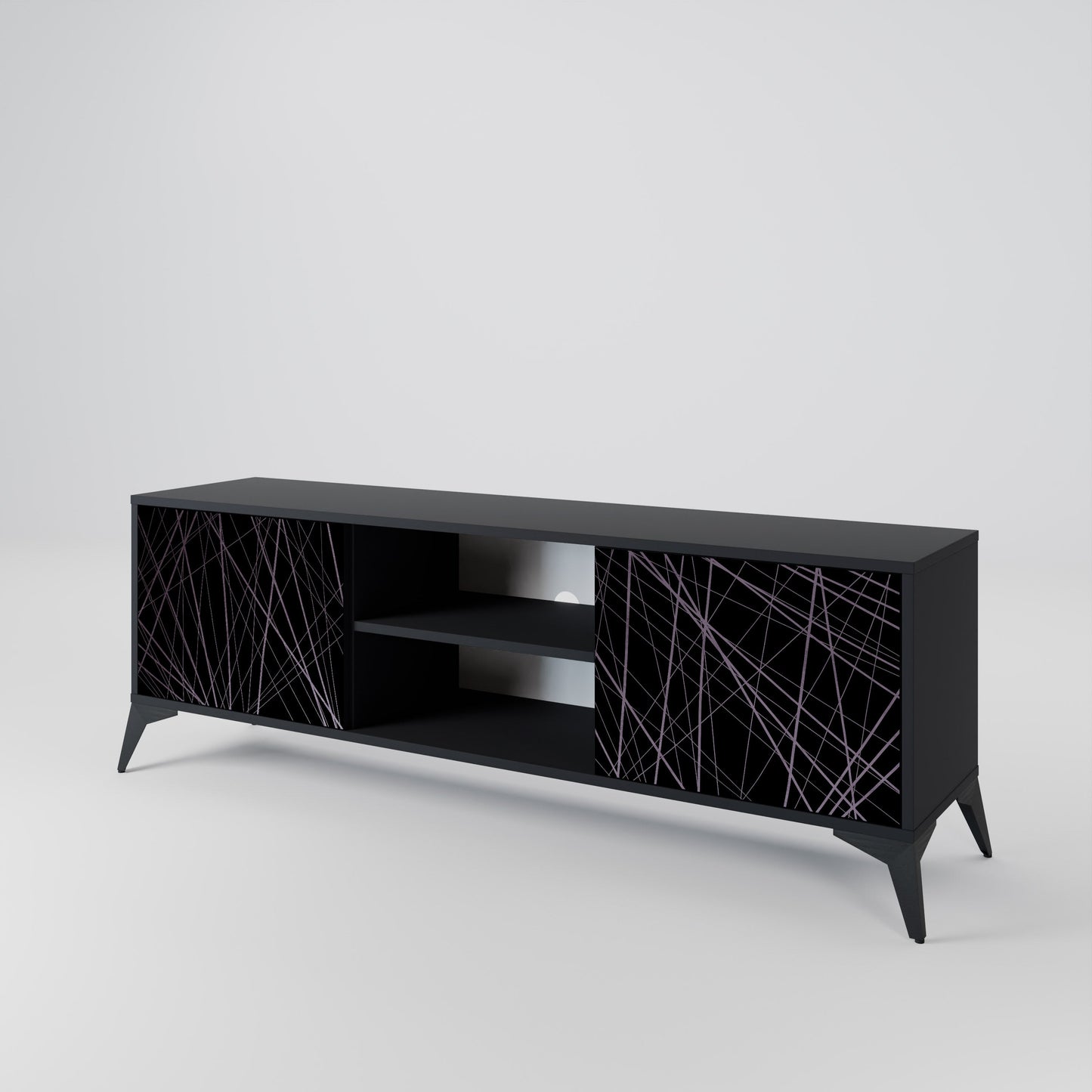 Mobile TV SHIMMER SPIDERGRAM a 2 ante con finitura nera