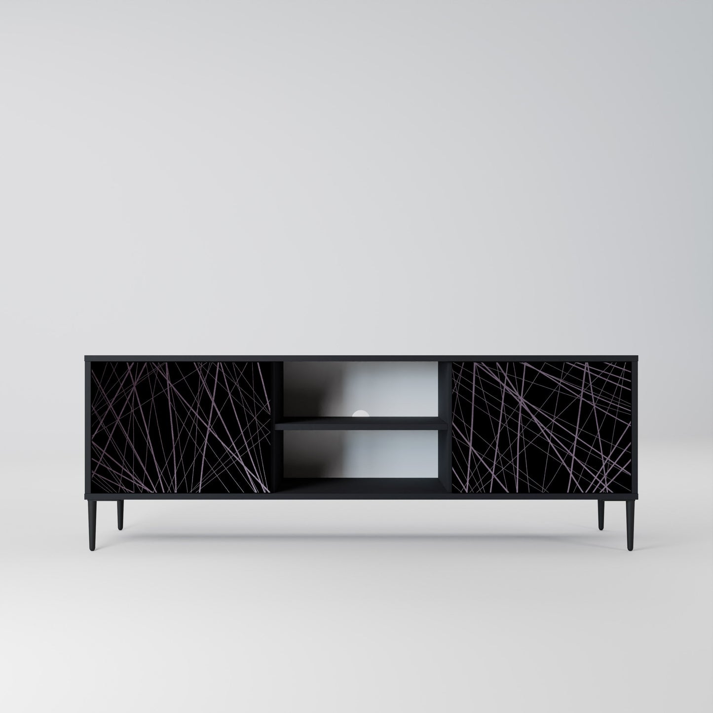Mobile TV SHIMMER SPIDERGRAM a 2 ante con finitura nera