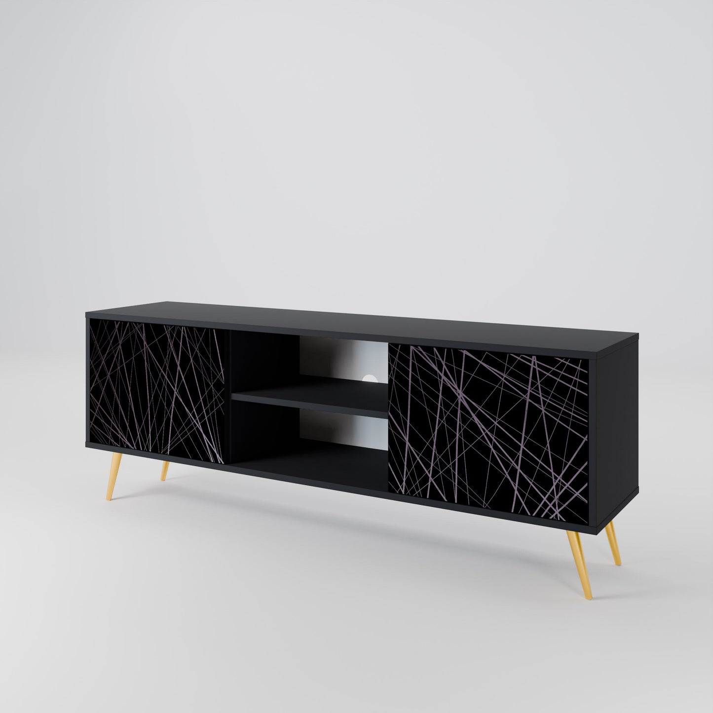 Mobile TV SHIMMER SPIDERGRAM a 2 ante con finitura nera