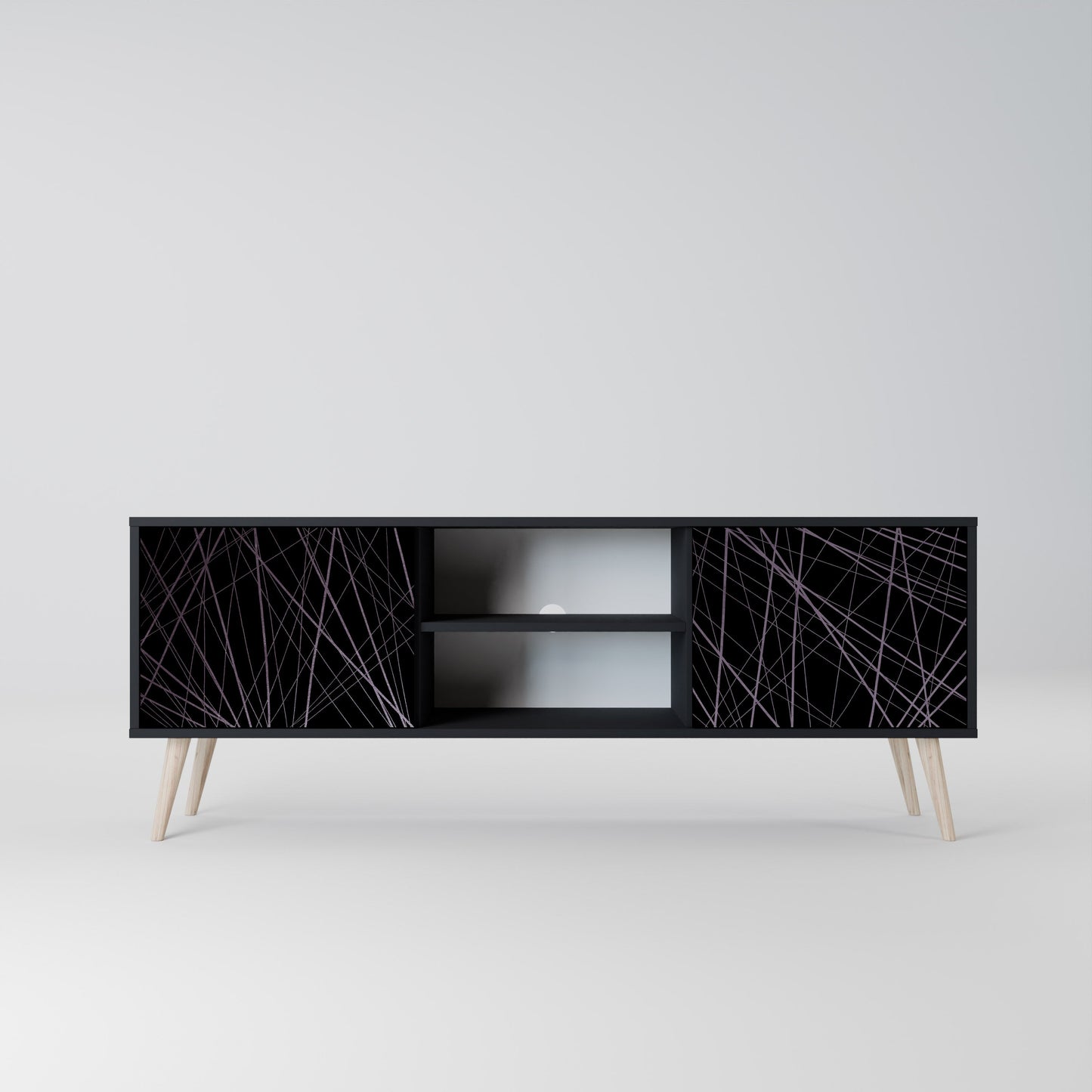 Mobile TV SHIMMER SPIDERGRAM a 2 ante con finitura nera
