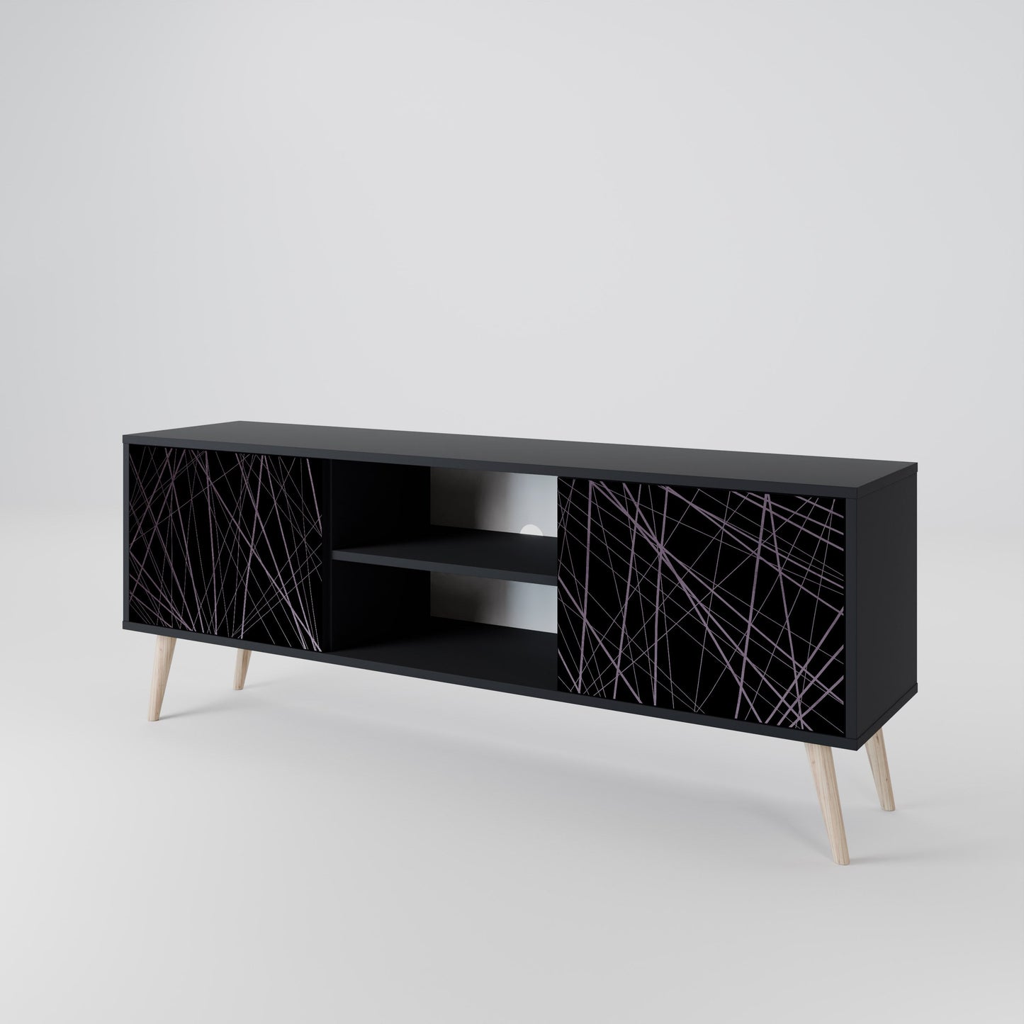Mobile TV SHIMMER SPIDERGRAM a 2 ante con finitura nera