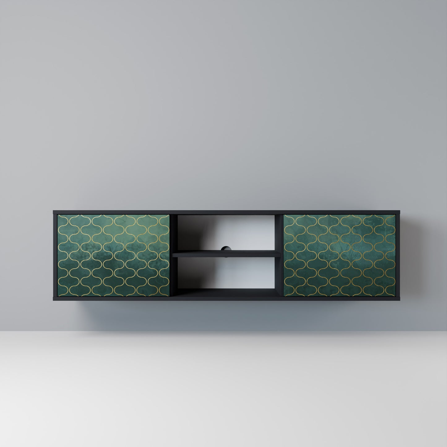 TESSELATED GREENERY Mobile TV a 2 Ante in Finitura Nera
