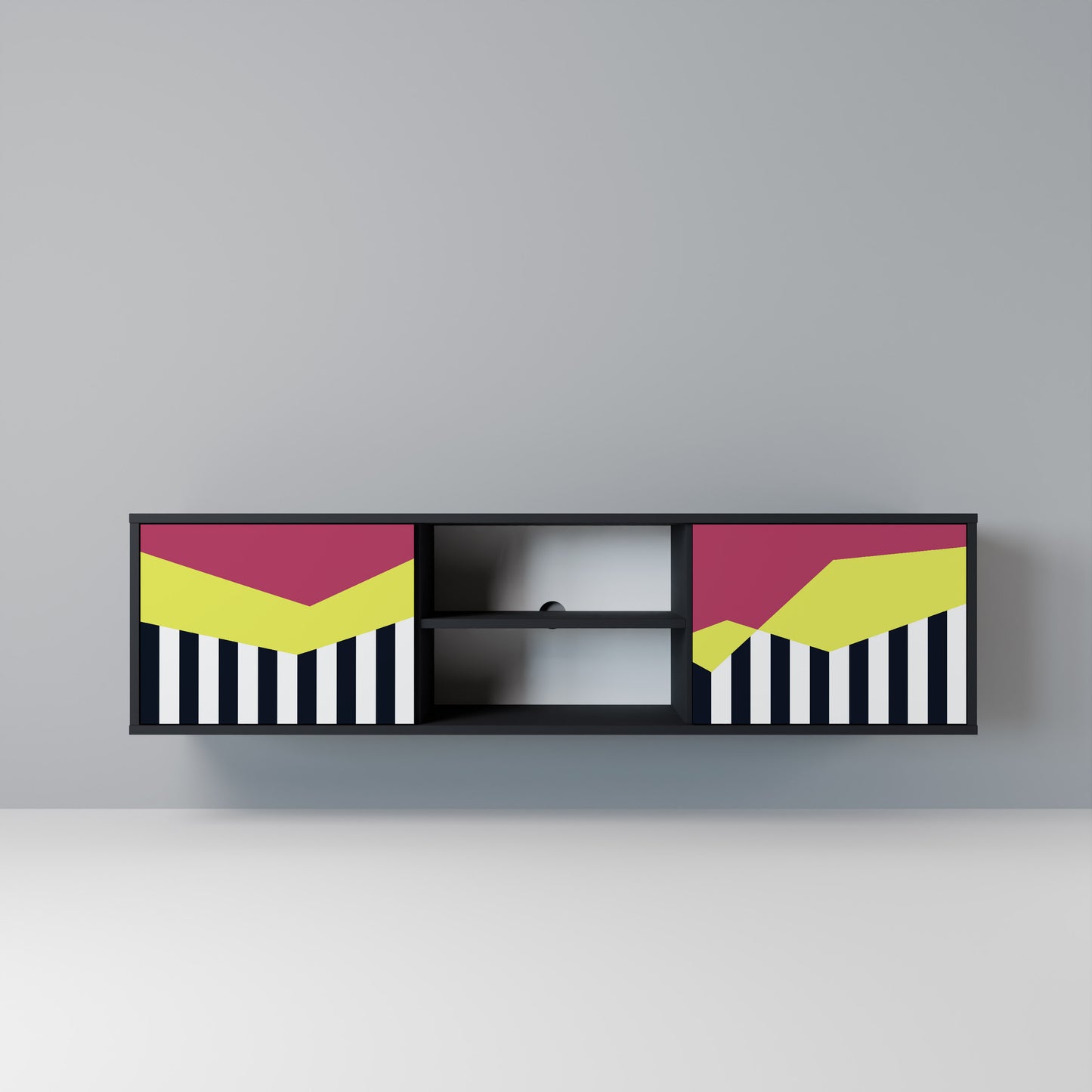 PIANO FANTASY Mobile TV a 2 Ante in Finitura Nera