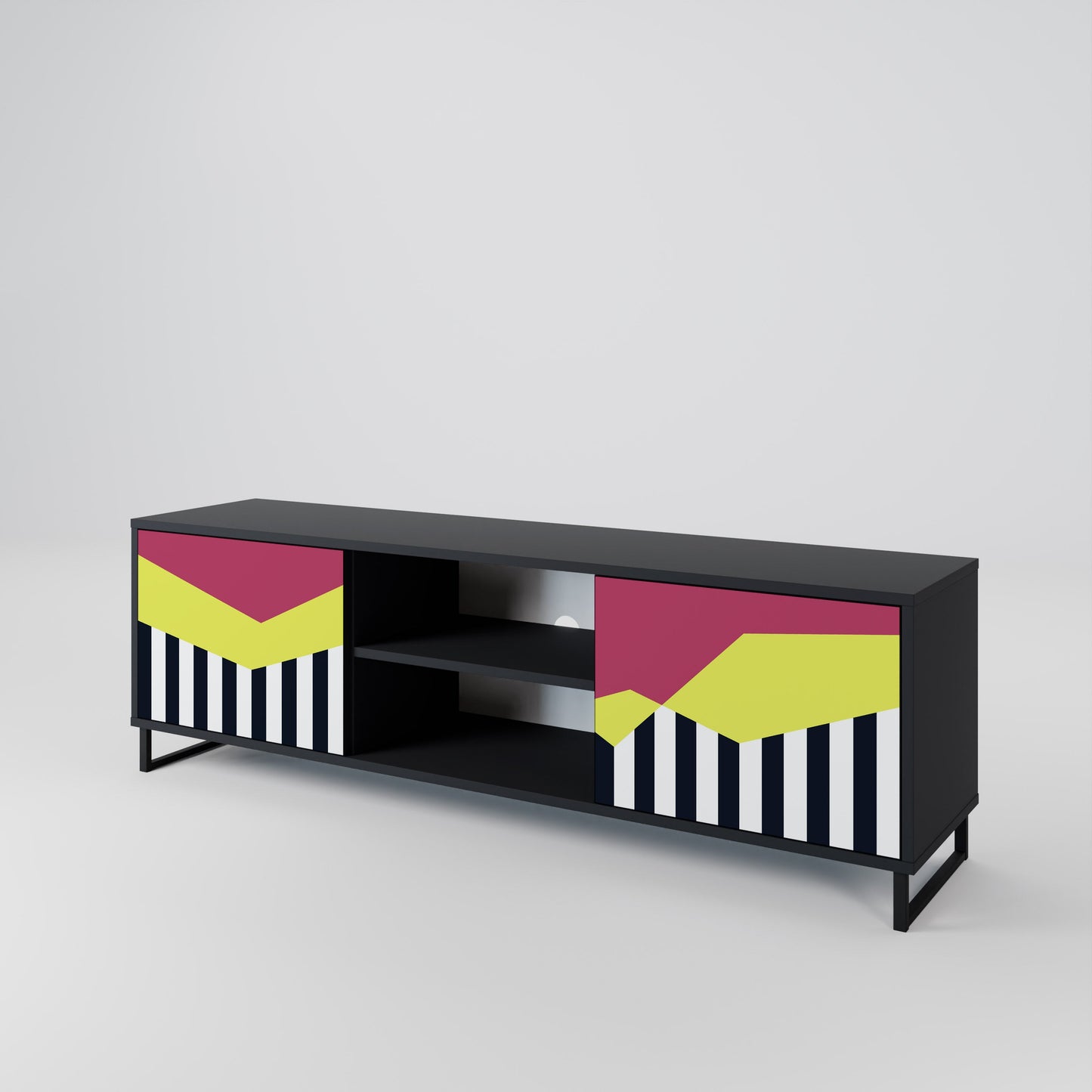 Mobile TV a 2 ante PIANO FANTASY in finitura nera