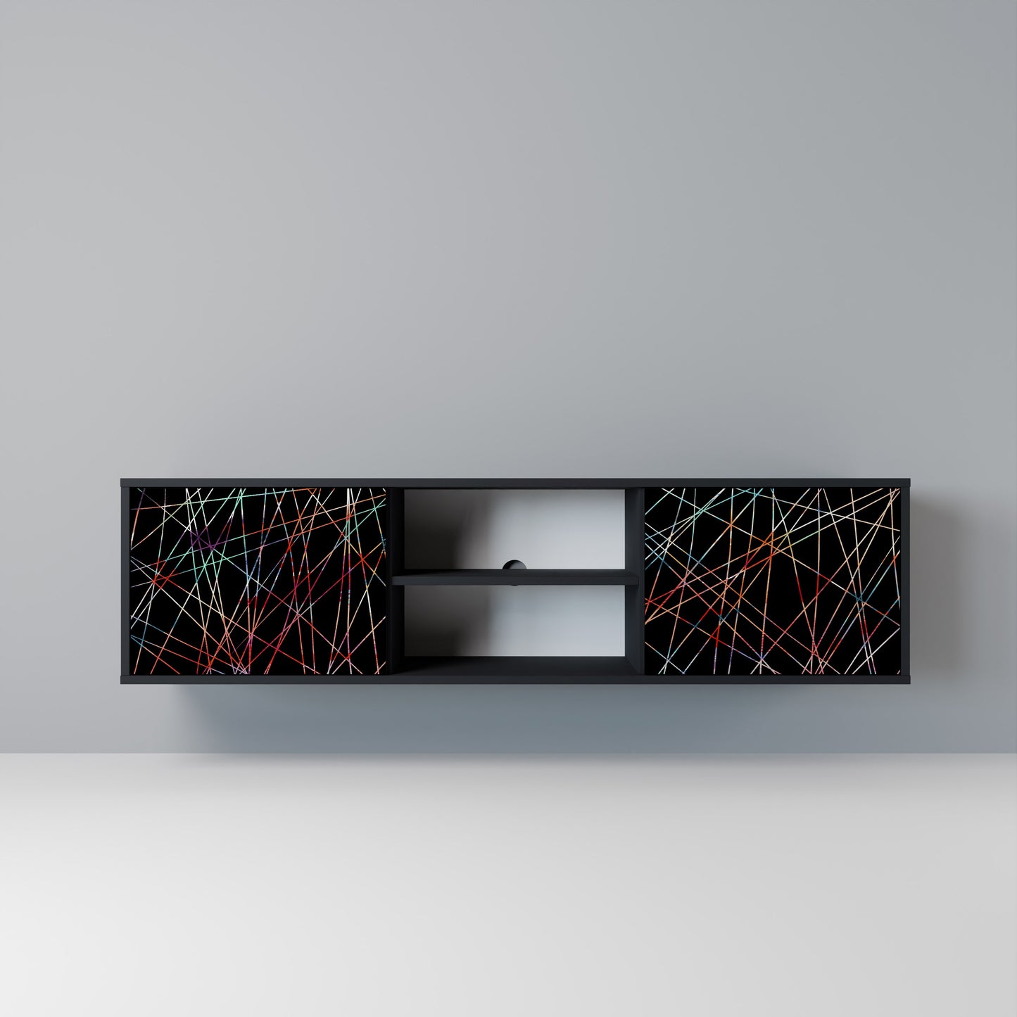 LUMINOUS SNARE Mobile TV a 2 Ante in Finitura Nera