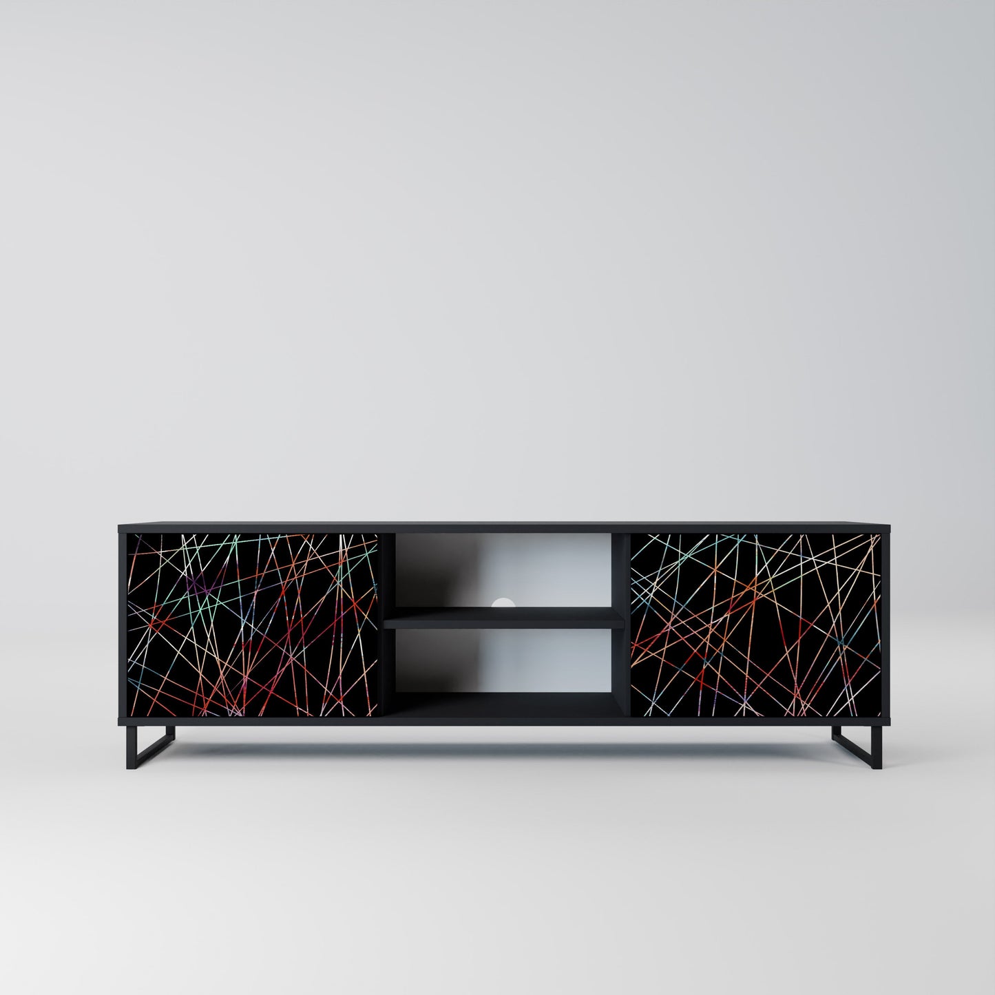 Mobile TV LUMINOUS SNARE a 2 ante con finitura nera