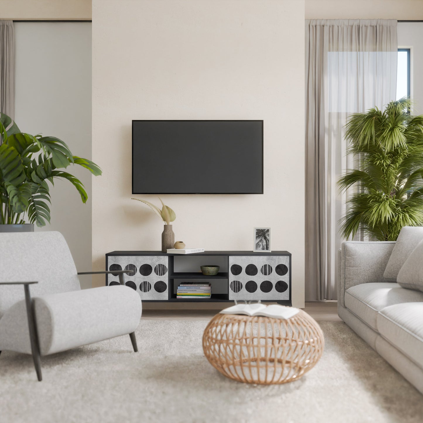 Mobile TV GHOSTLY GRADIENTS a 2 ante con finitura nera