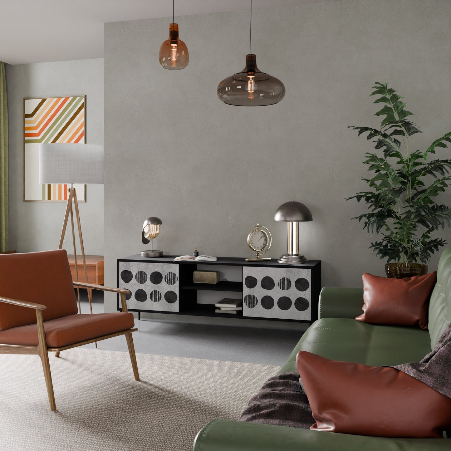Mobile TV GHOSTLY GRADIENTS a 2 ante con finitura nera
