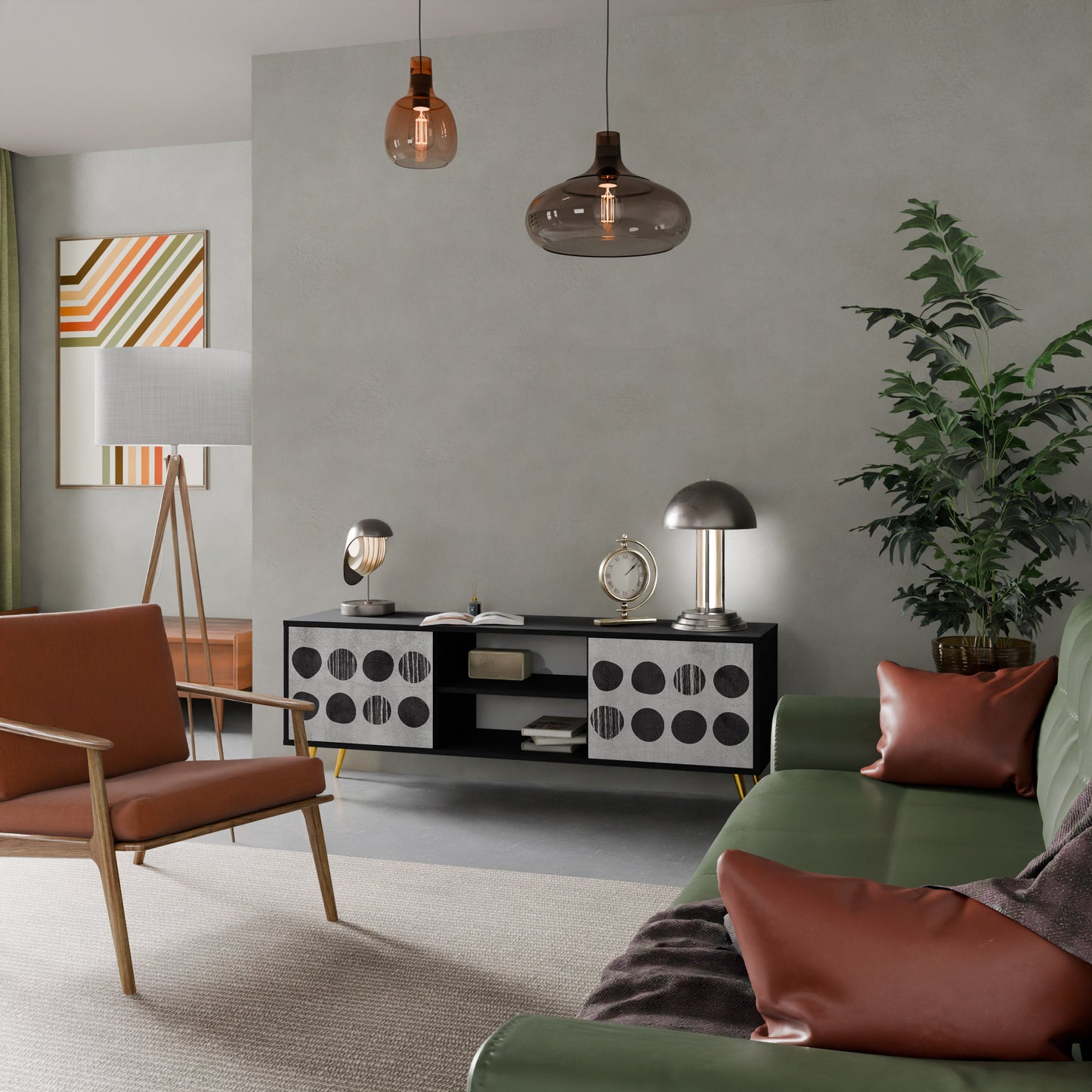 Mobile TV GHOSTLY GRADIENTS a 2 ante con finitura nera