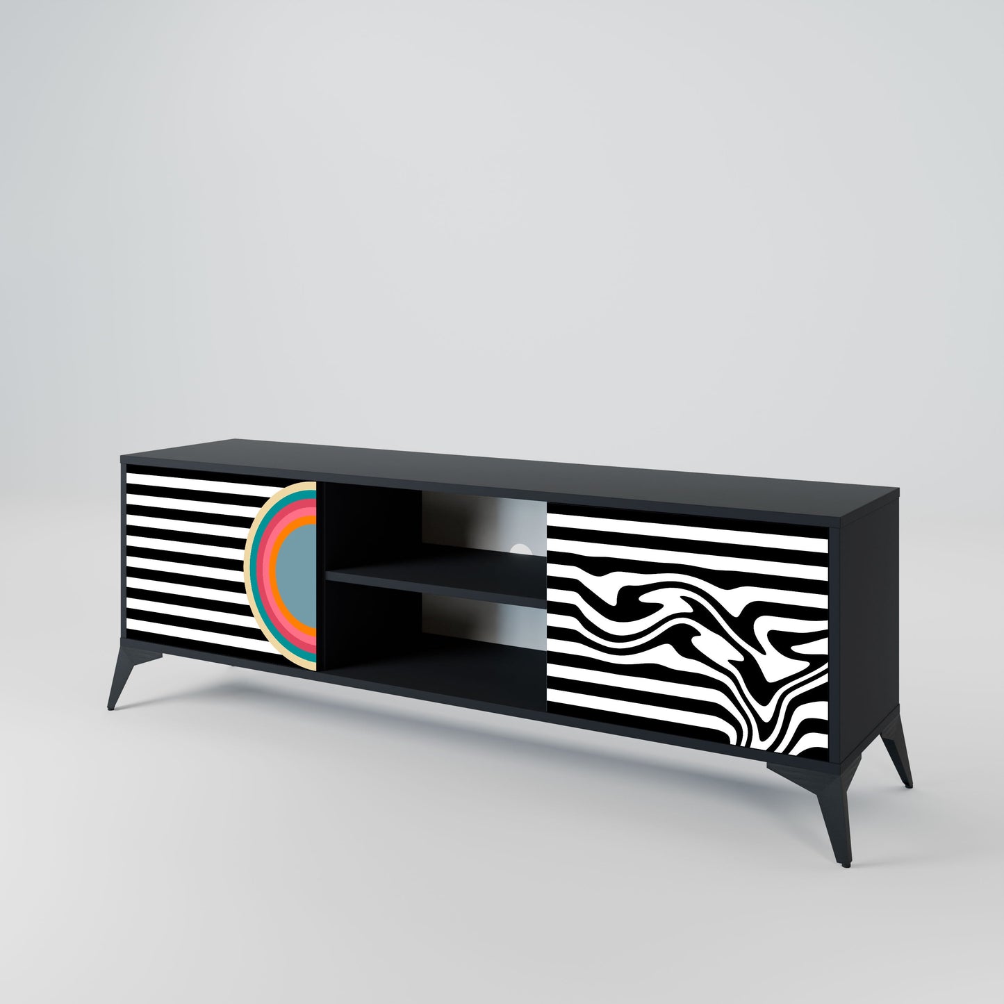 SPECTRA SHOWCASE 2-Door TV Stand in Black Finish