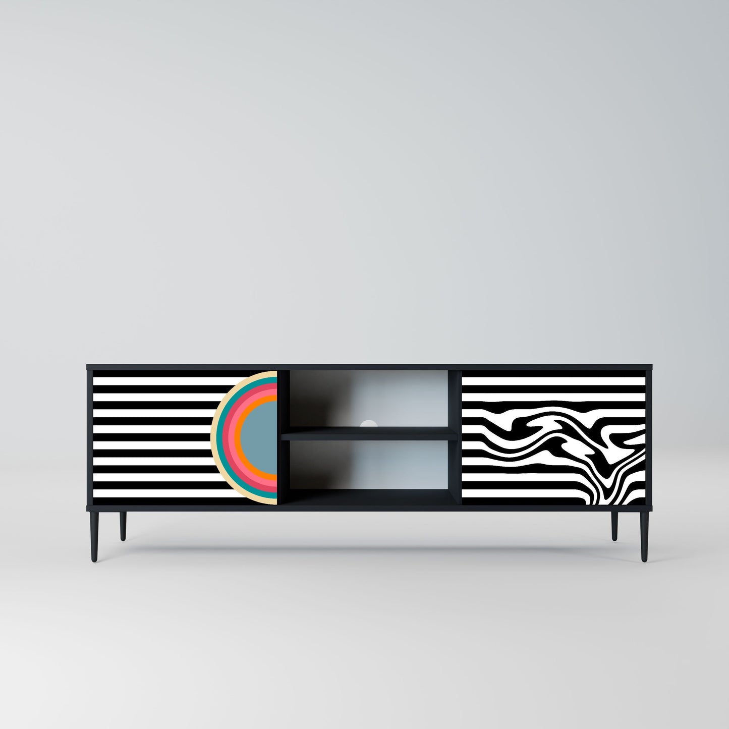 SPECTRA SHOWCASE 2-Door TV Stand in Black Finish