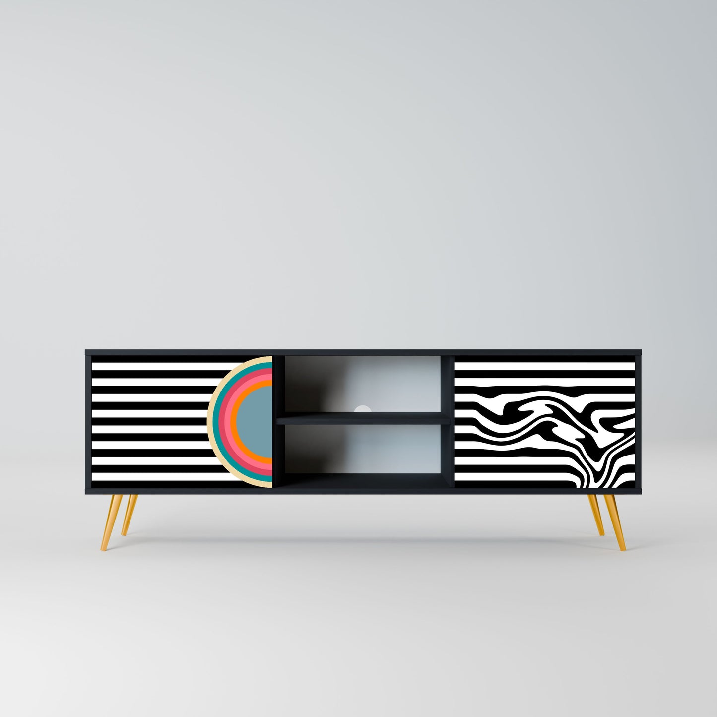 SPECTRA SHOWCASE 2-Door TV Stand in Black Finish