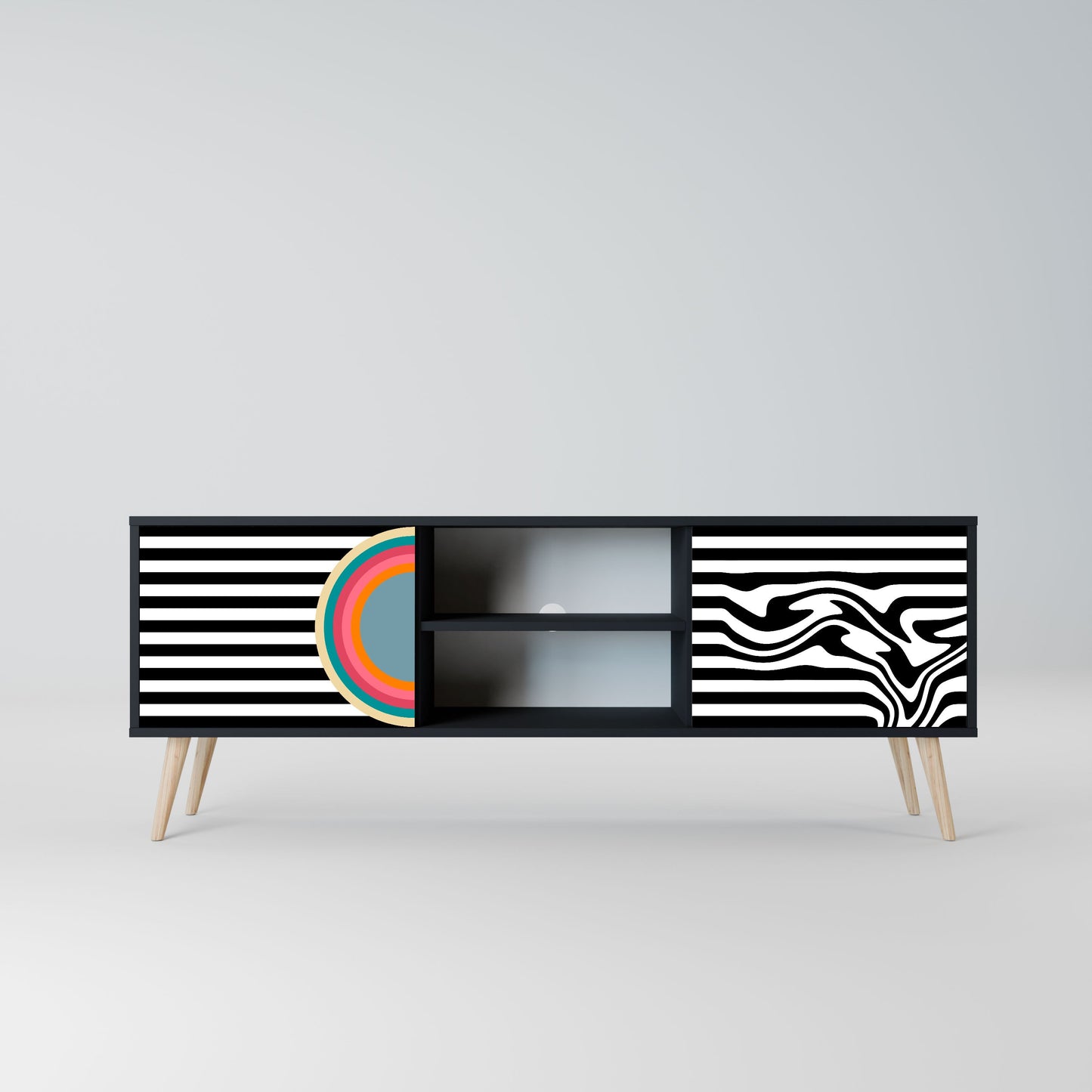 SPECTRA SHOWCASE 2-Door TV Stand in Black Finish
