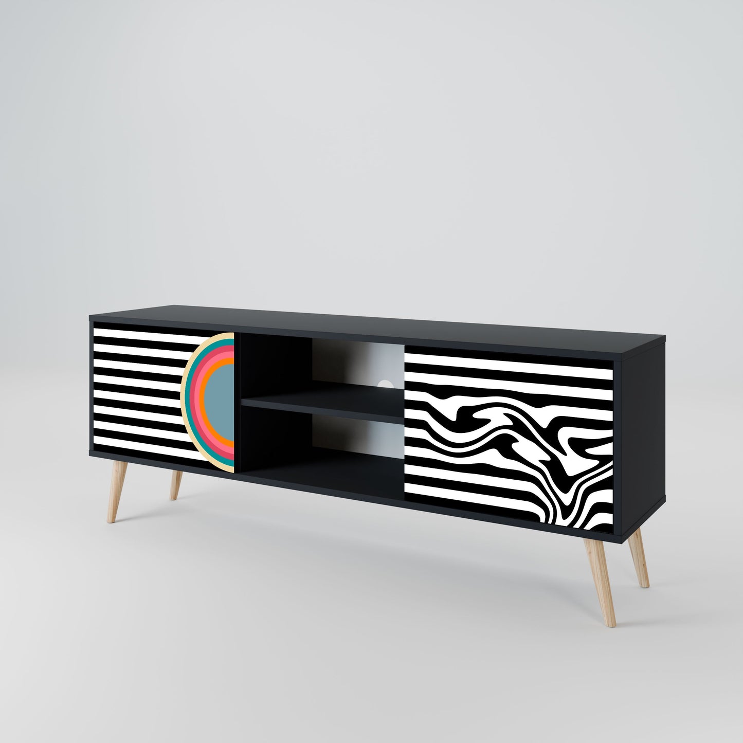 SPECTRA SHOWCASE 2-Door TV Stand in Black Finish