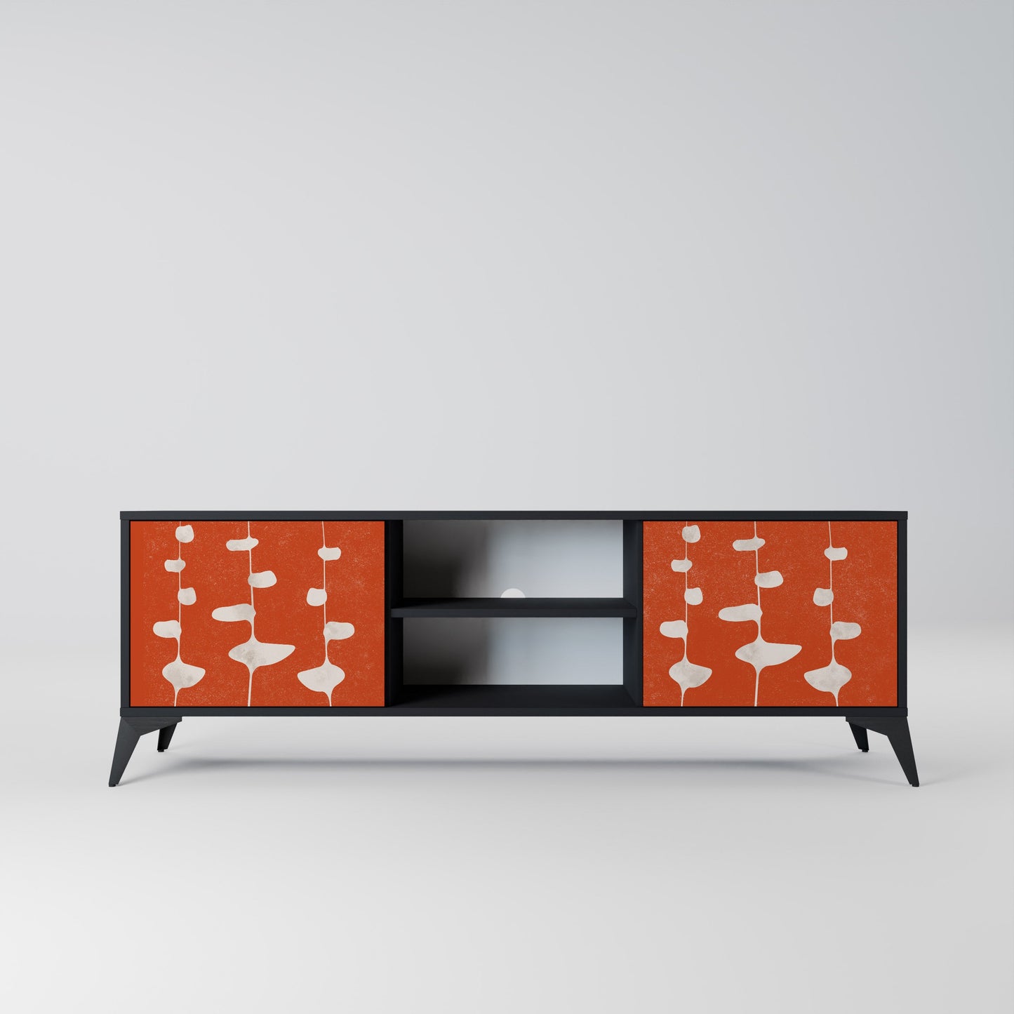 Mobile TV COURAGE MOLD a 2 ante con finitura nera