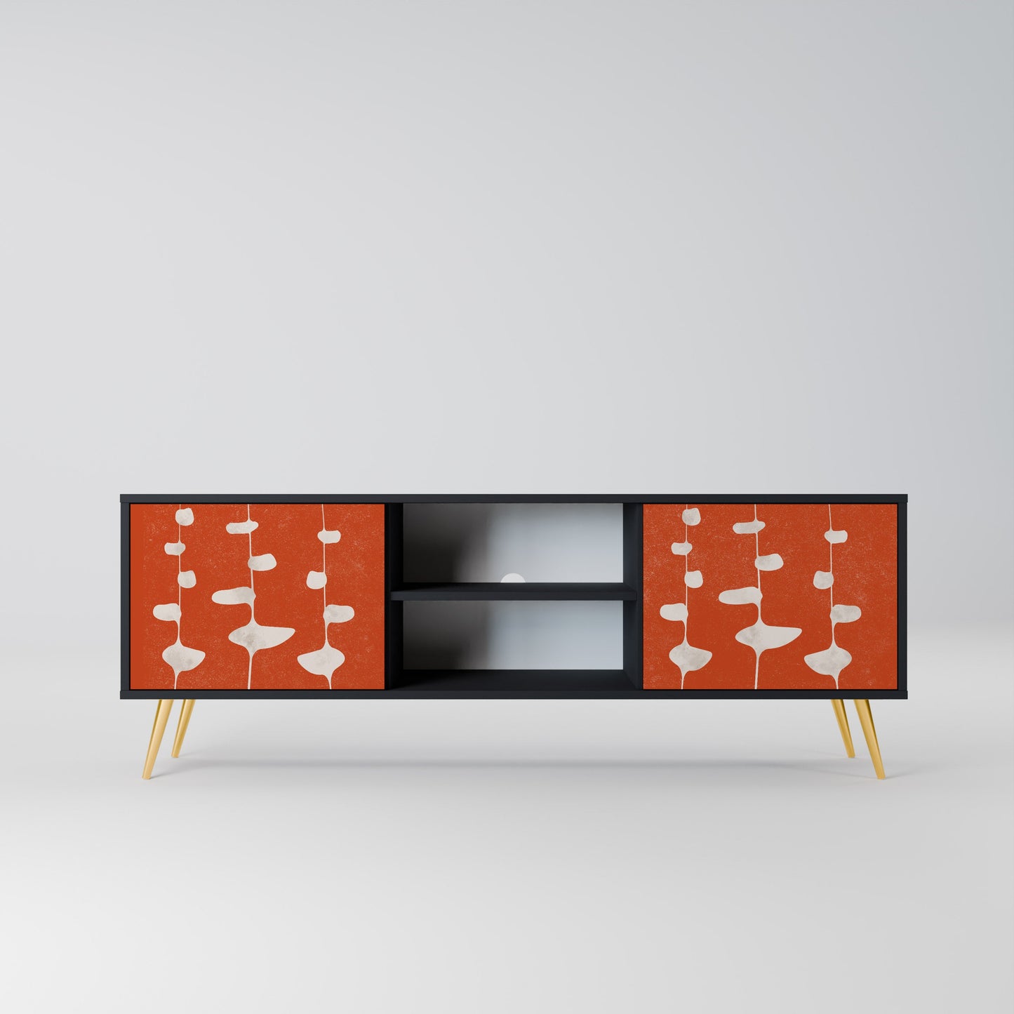 Mobile TV COURAGE MOLD a 2 ante con finitura nera