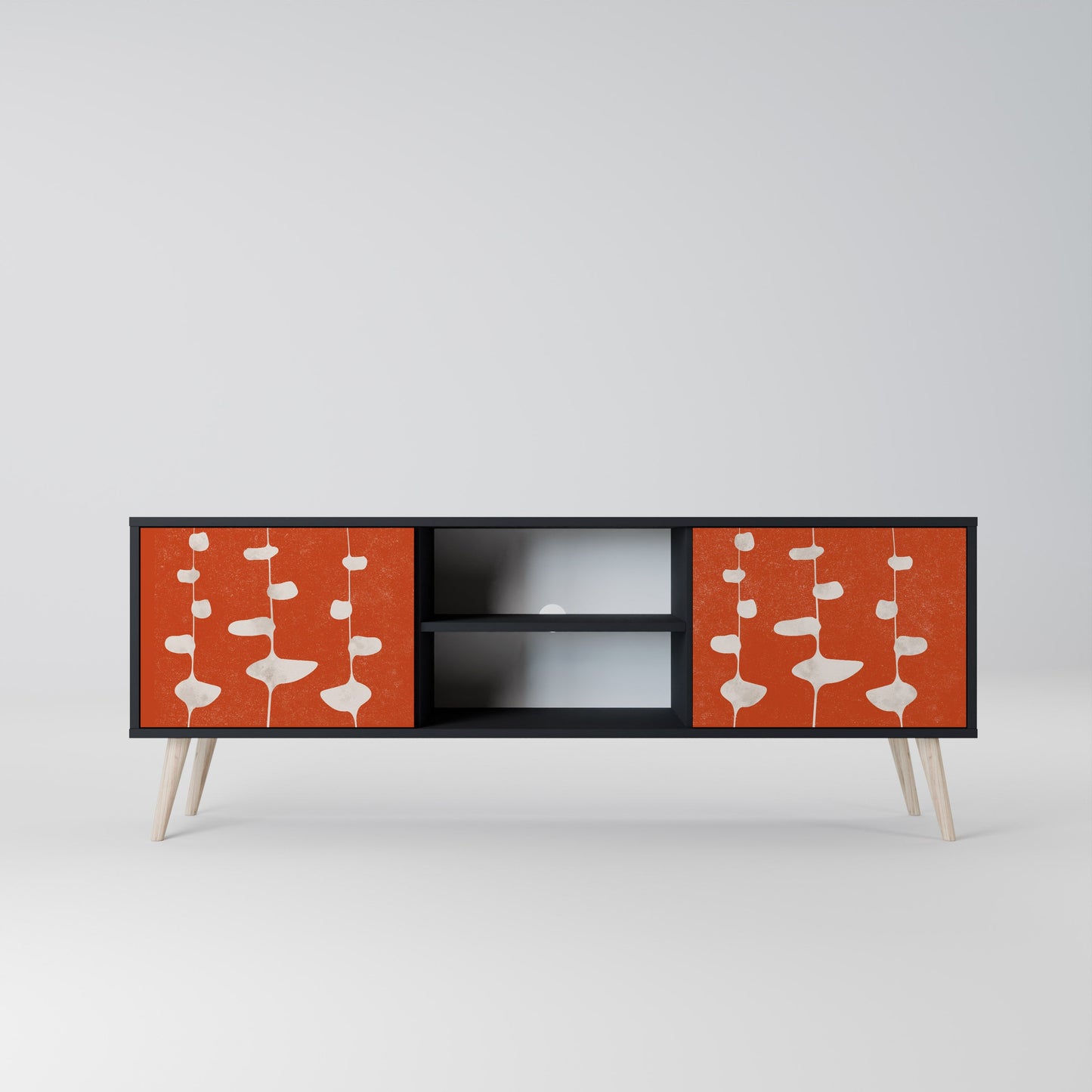 Mobile TV COURAGE MOLD a 2 ante con finitura nera