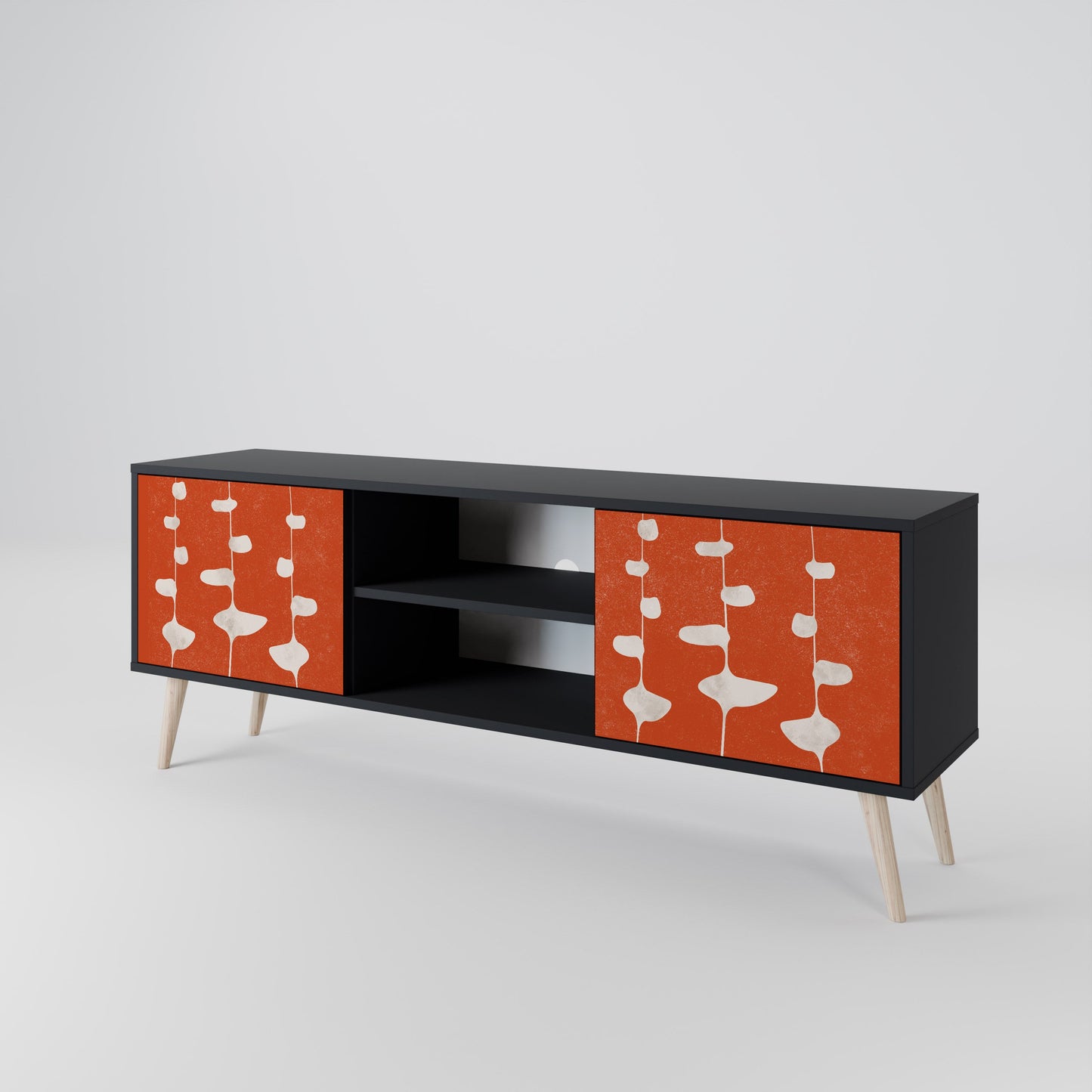Mobile TV COURAGE MOLD a 2 ante con finitura nera