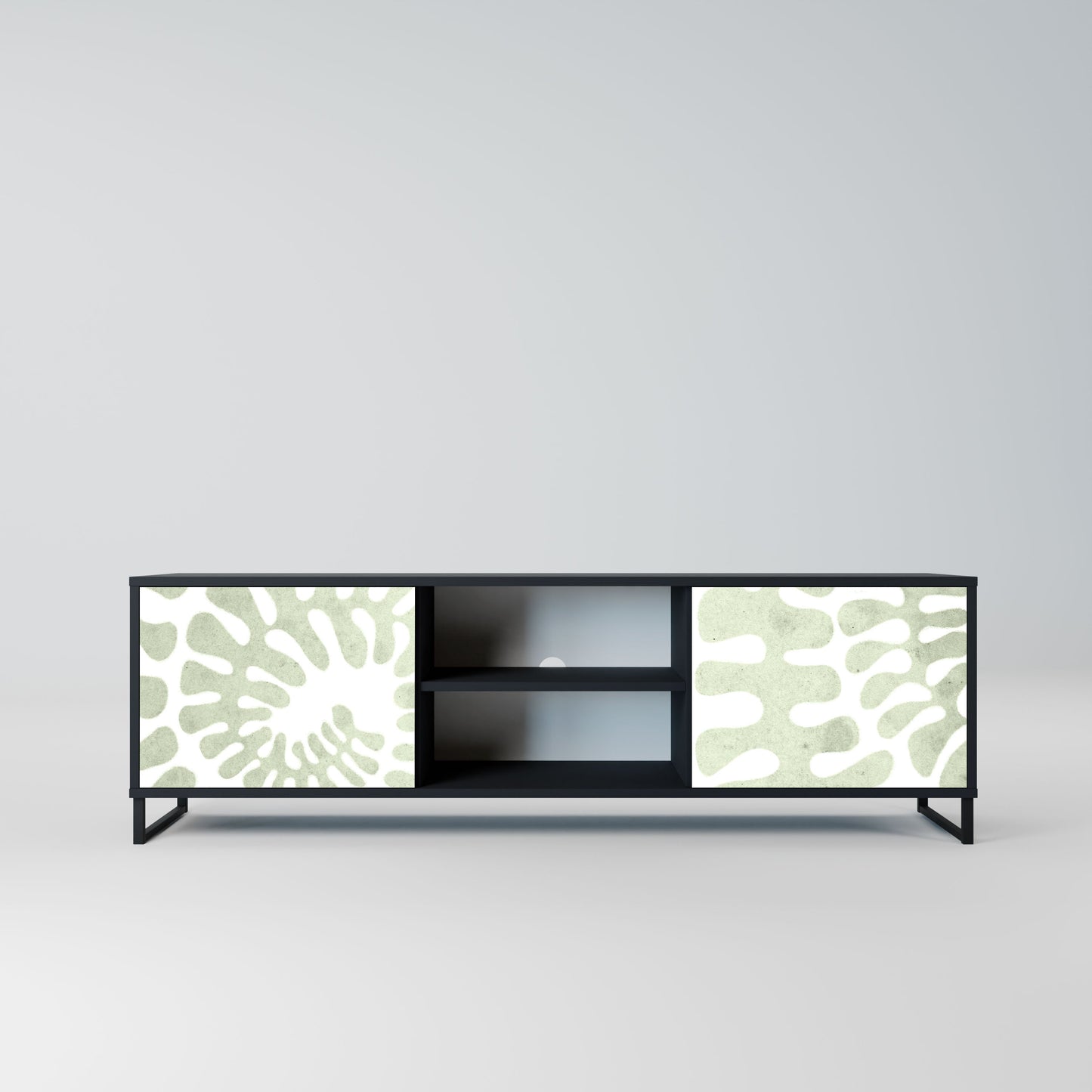 HELIX DANCE 2-Door TV Stand in Black Finish