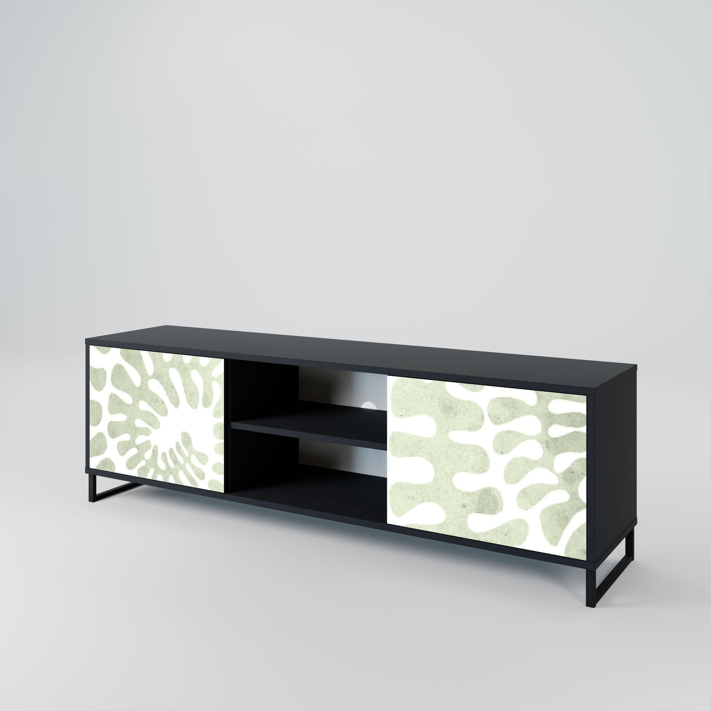 HELIX DANCE 2-Door TV Stand in Black Finish