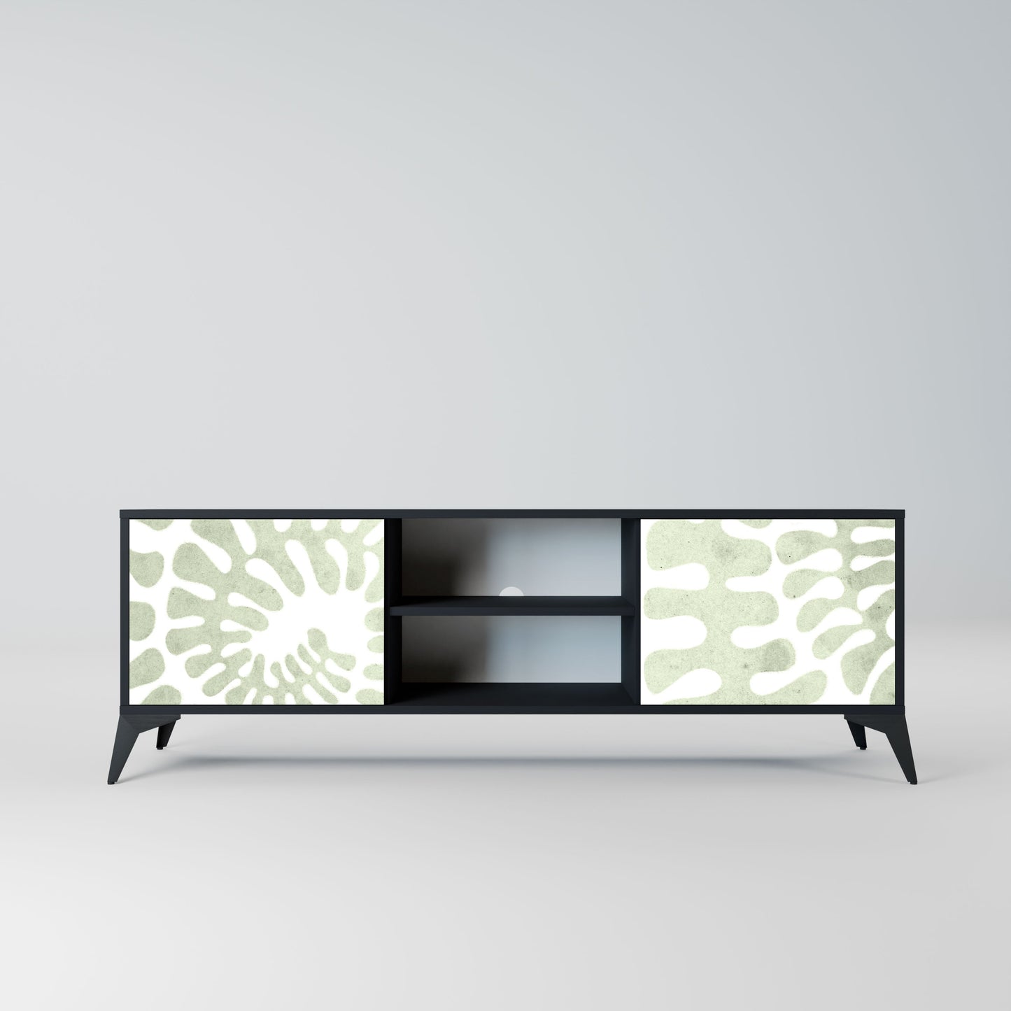 HELIX DANCE 2-Door TV Stand in Black Finish