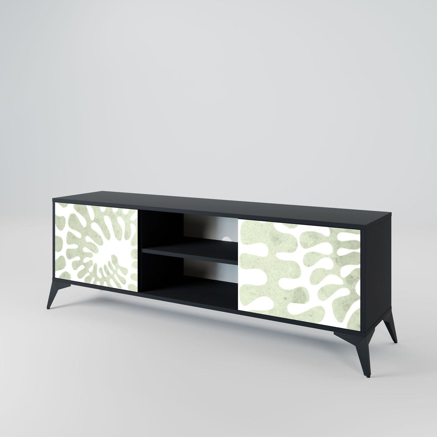 HELIX DANCE 2-Door TV Stand in Black Finish