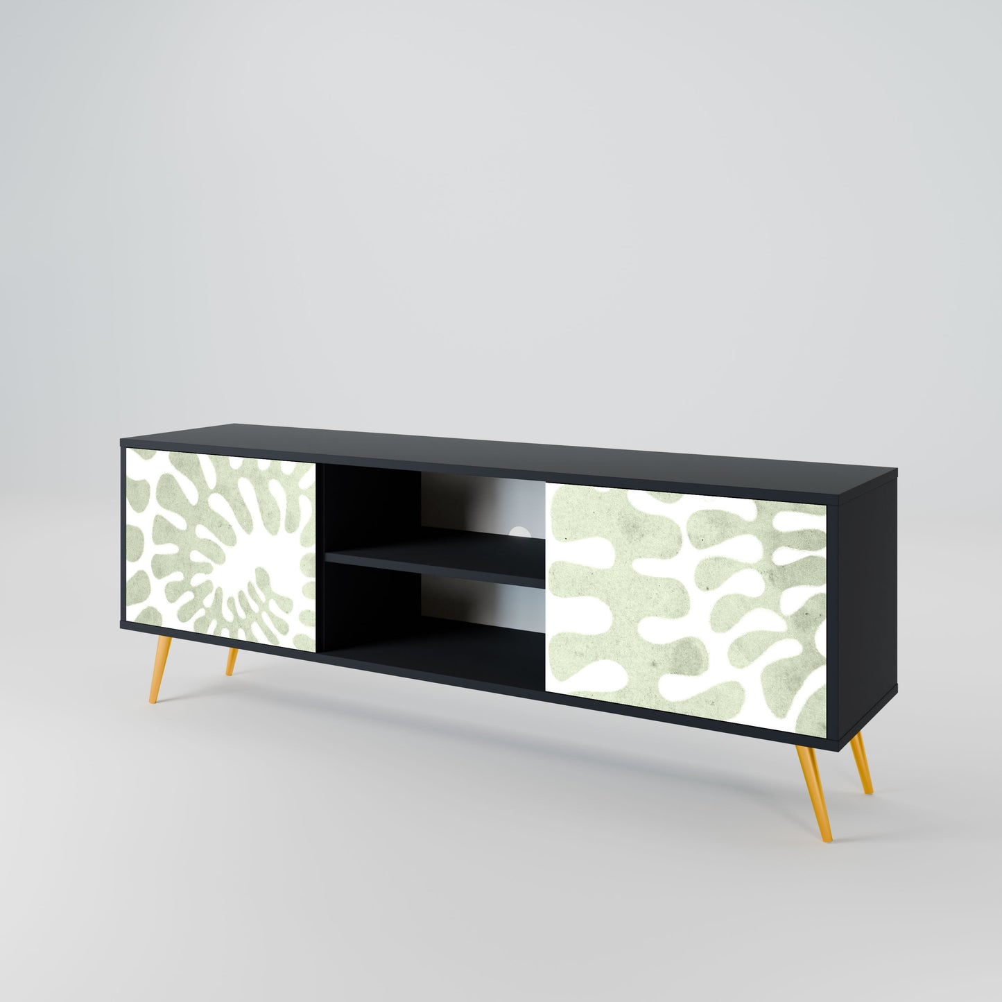 HELIX DANCE 2-Door TV Stand in Black Finish