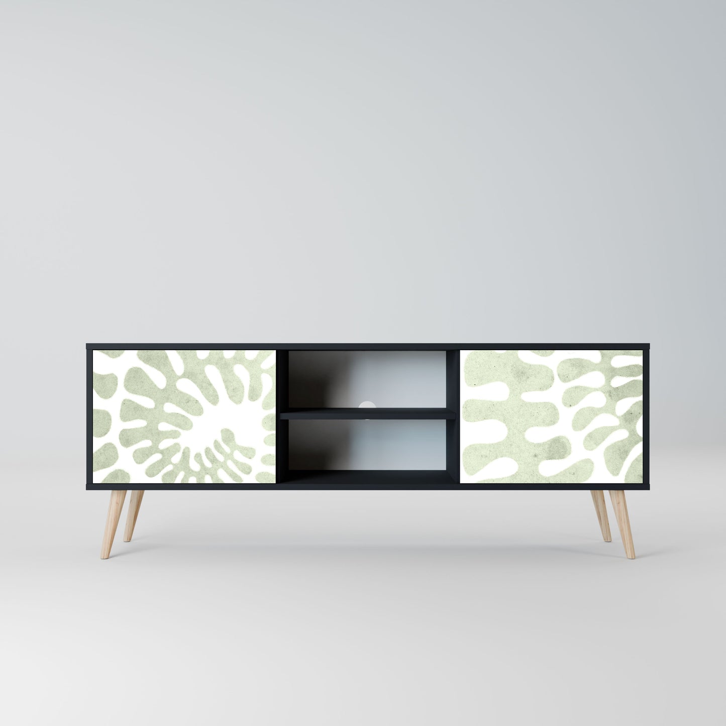 HELIX DANCE 2-Door TV Stand in Black Finish