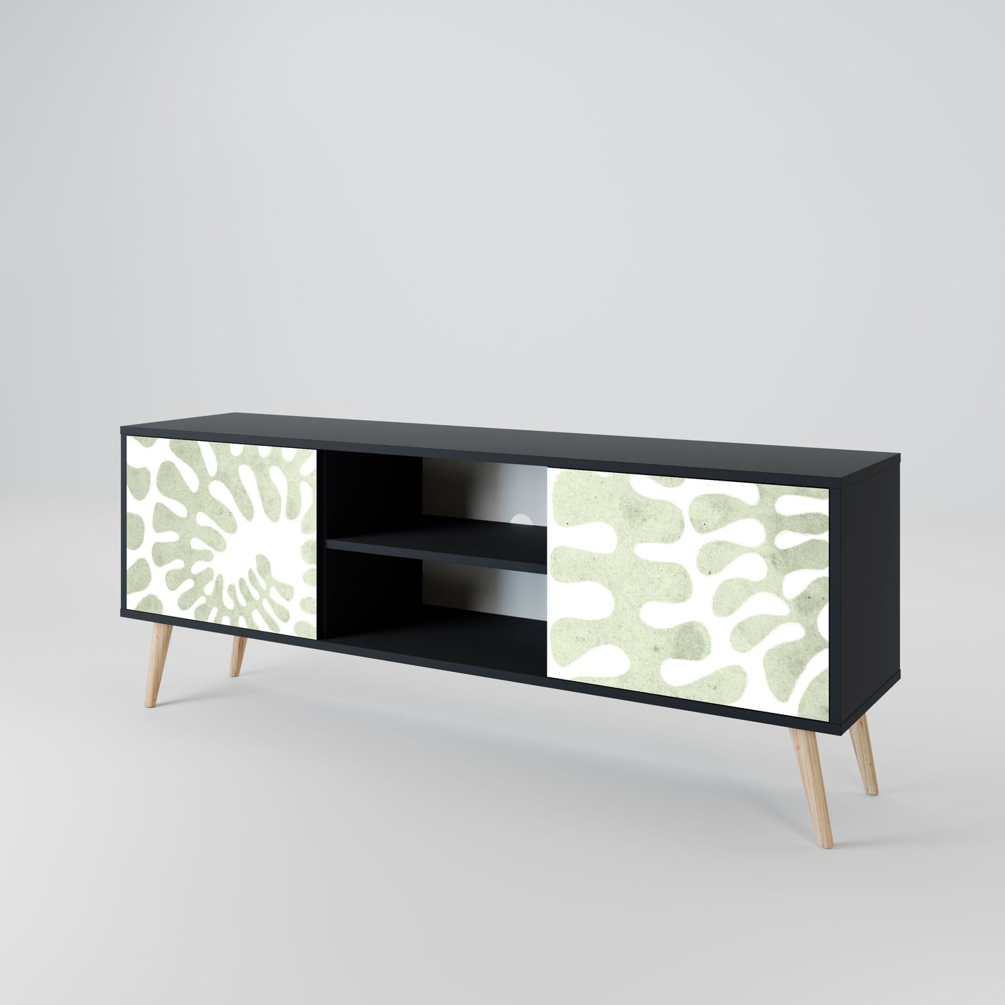 HELIX DANCE 2-Door TV Stand in Black Finish