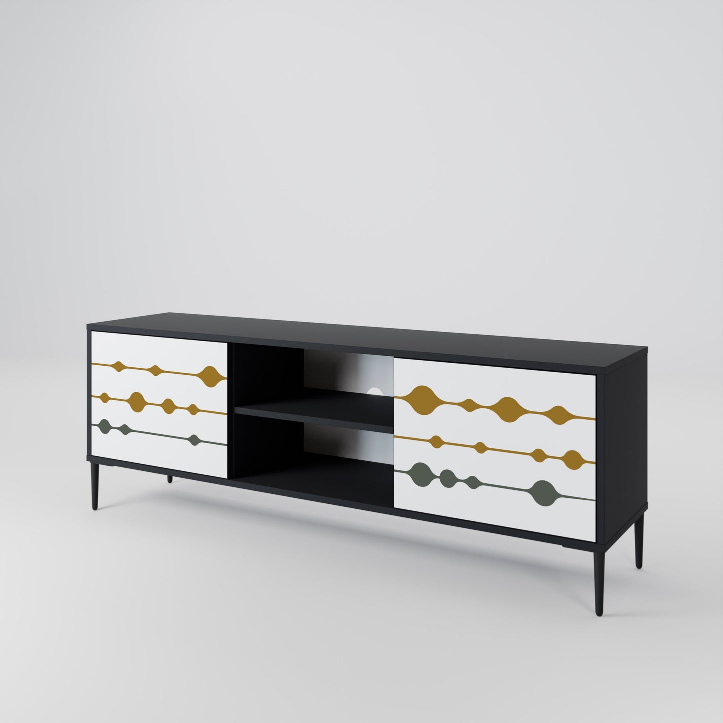 VIVID TONE 2-Door TV Stand in Black Finish