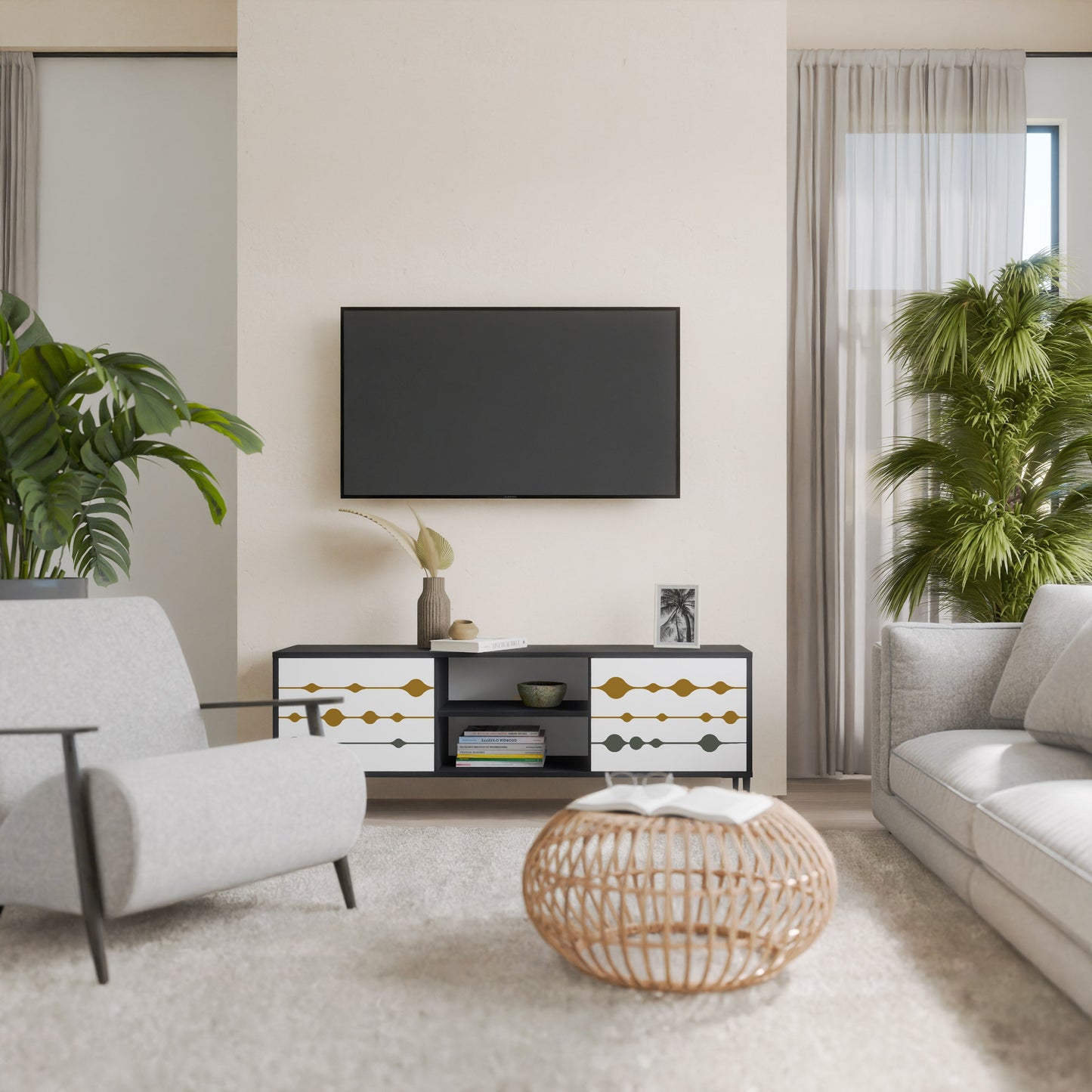 Mobile TV a 2 ante VIVID TONE in finitura nera