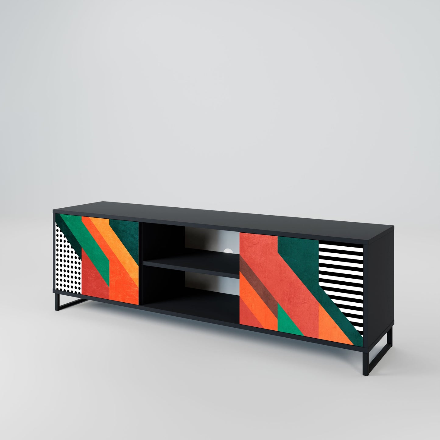 Mobile TV MAKESHIFT ARTISTRY a 2 ante con finitura nera