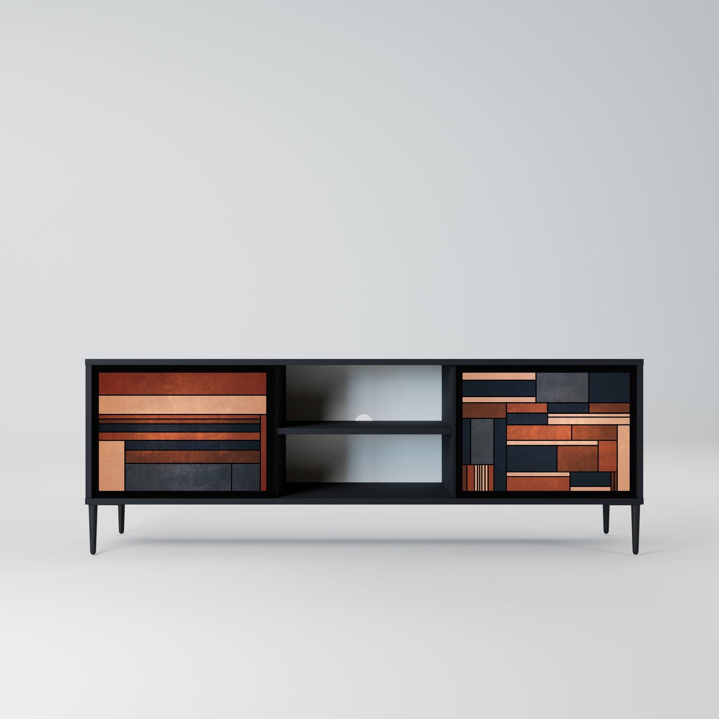 INTREPID FORMATION 2-Door TV Stand in Black Finish