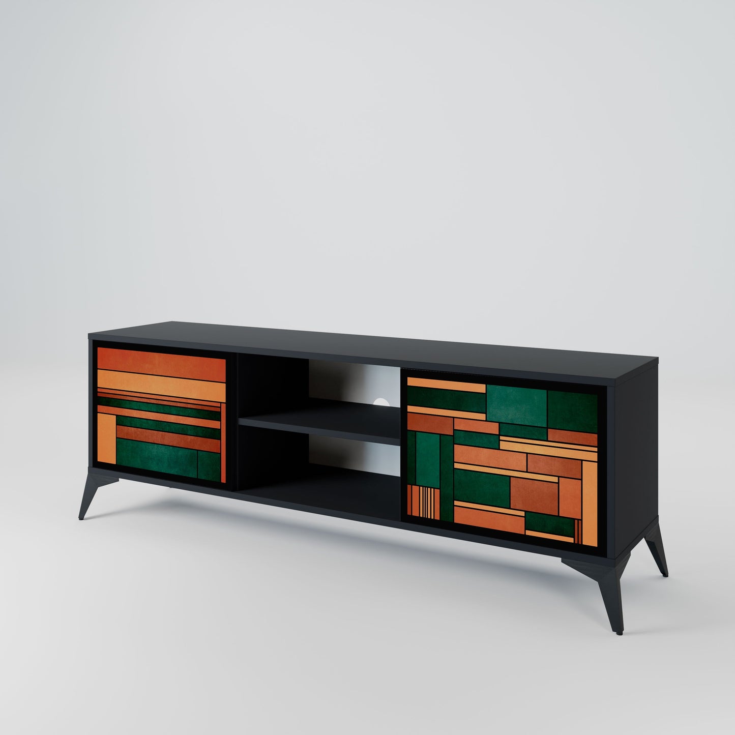 EARTHY FIGURES Mobile TV a 2 ante con finitura nera