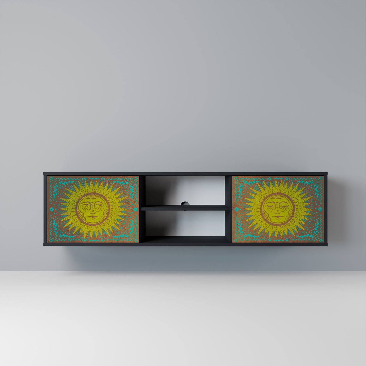 SUNSHINE EULOGY Mobile TV a 2 Ante in Finitura Nera