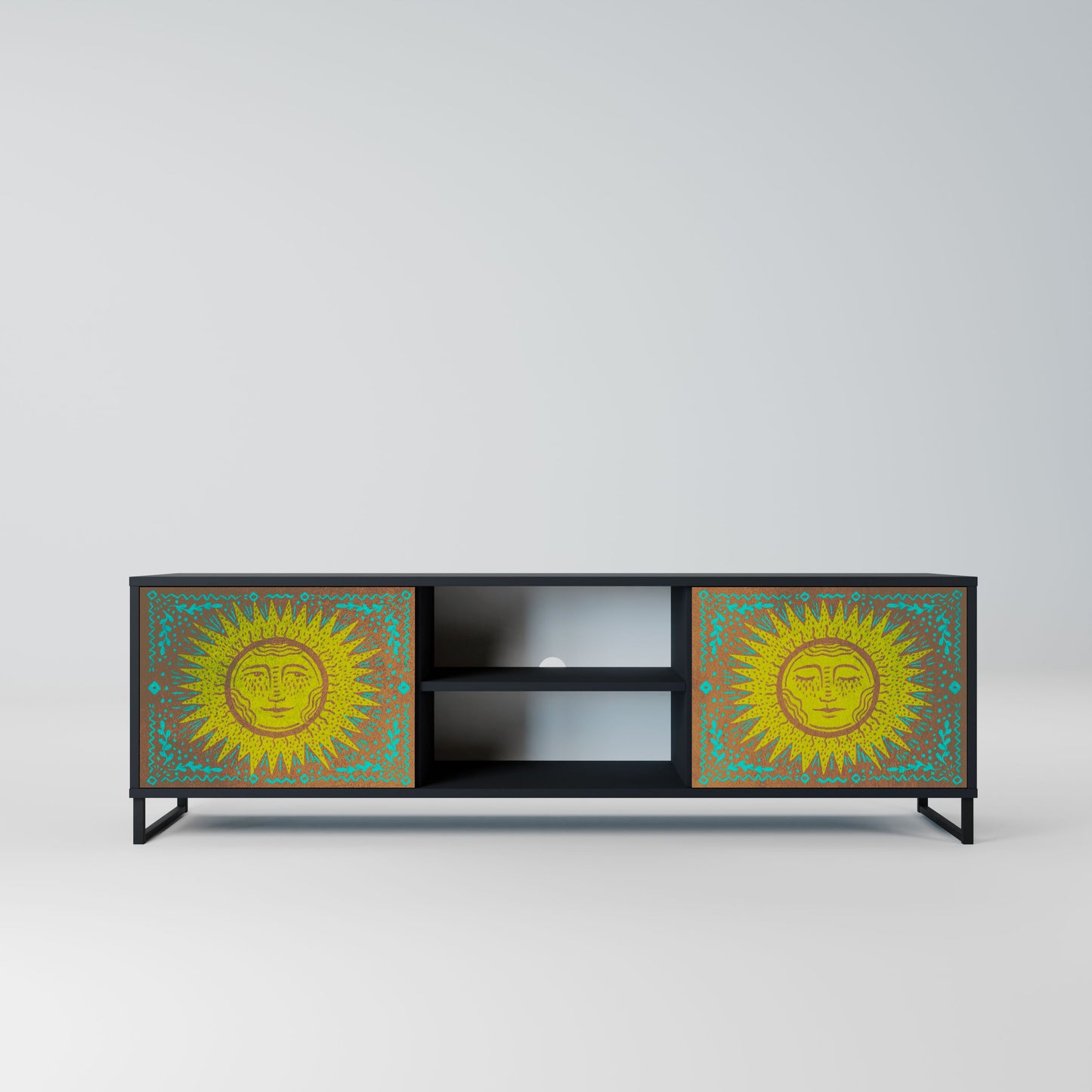 SUNSHINE EULOGY 2-Door TV Stand in Black Finish