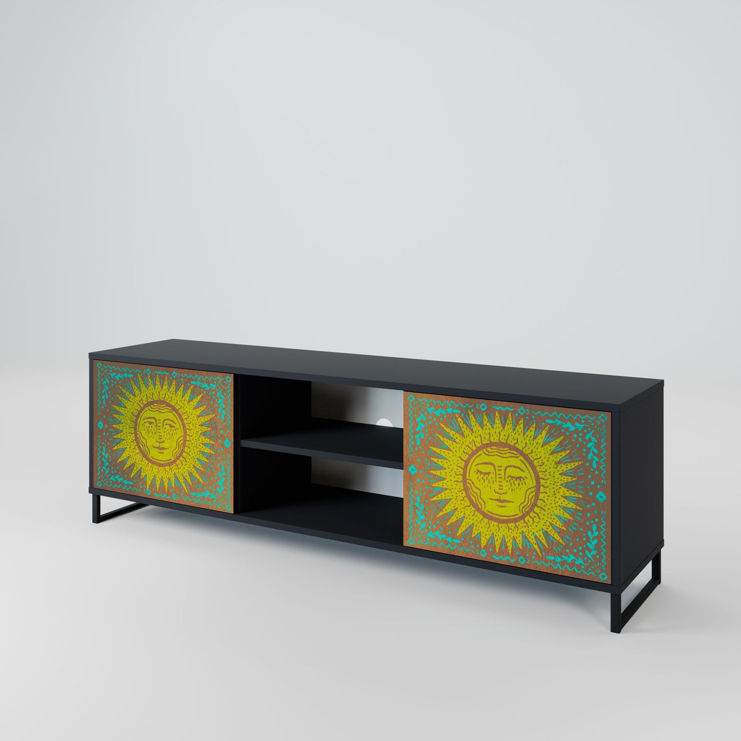 SUNSHINE EULOGY 2-Door TV Stand in Black Finish