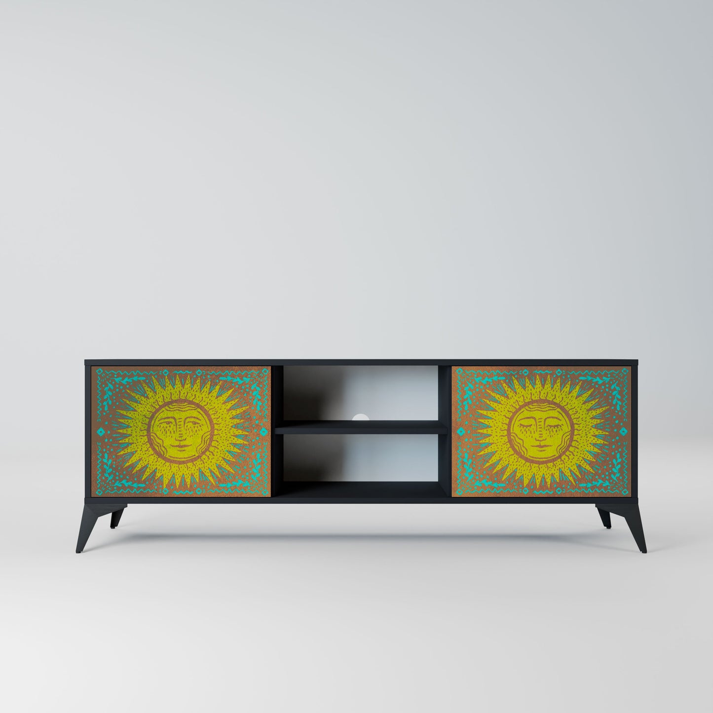 SUNSHINE EULOGY 2-Door TV Stand in Black Finish