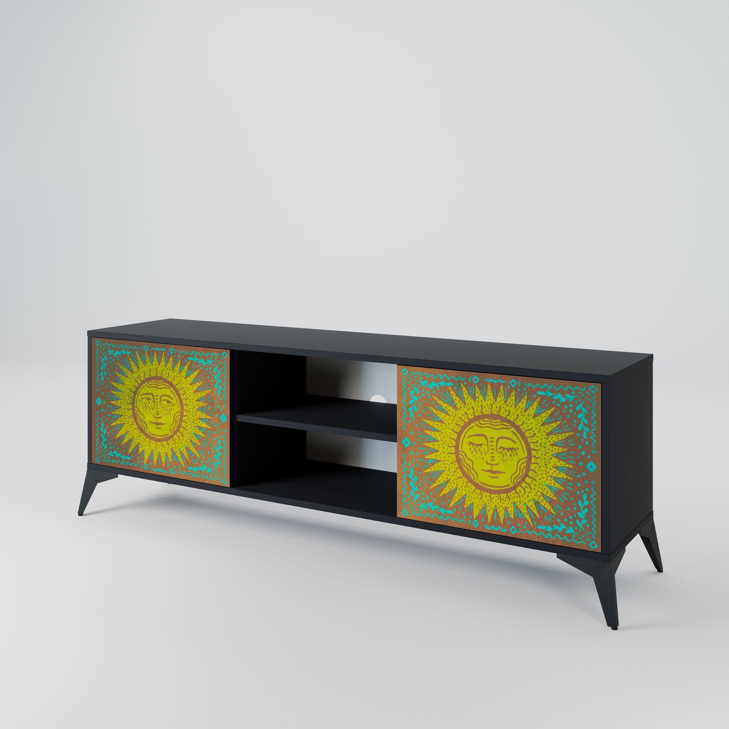 SUNSHINE EULOGY 2-Door TV Stand in Black Finish